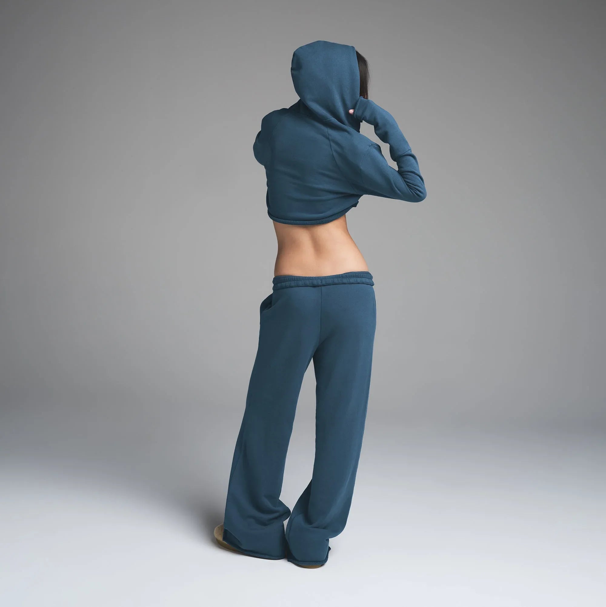 SKIMS FRENCH TERRY SHOULDER PAD CROPPED HOODIE | INDIGO - KAPŞONLU ÜST - My Suti