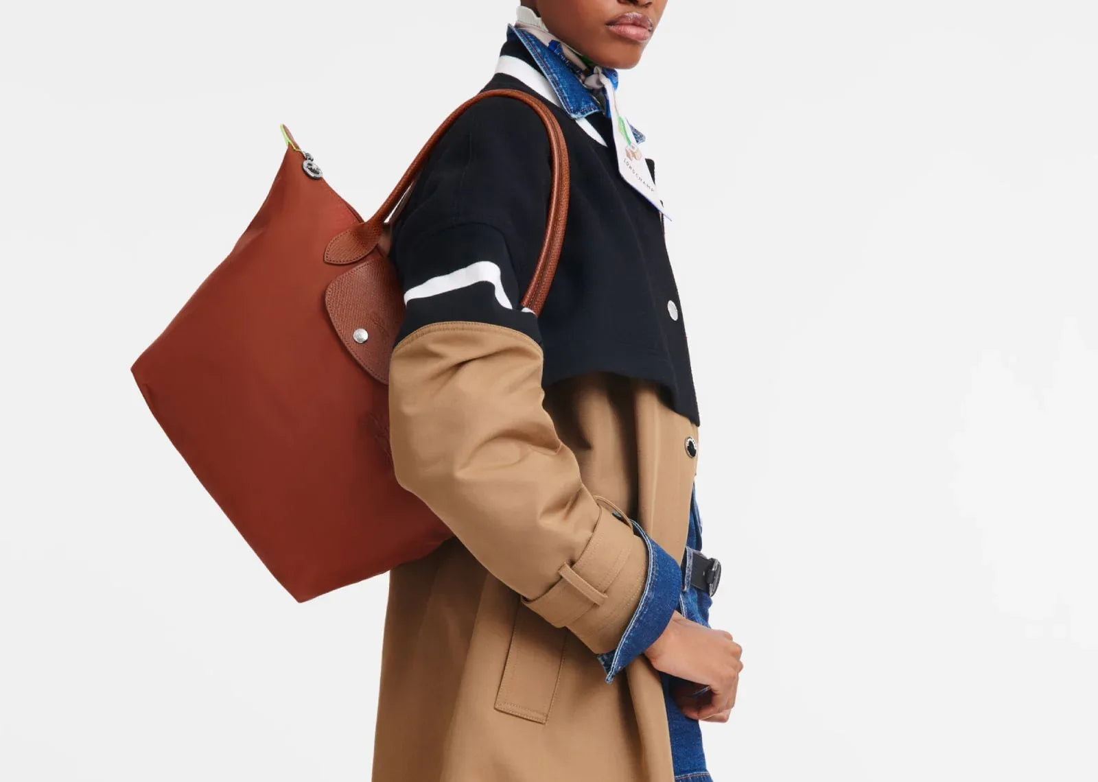 Longchamp Le Pliage Green Medium Tote Bag Chestnut - My Suti