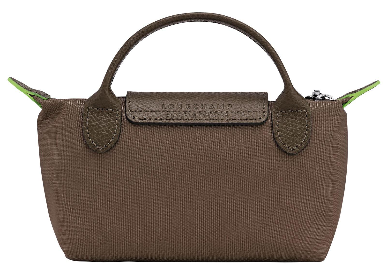 Longchamp Le Pliage Green Pouch With Handle Terra - My Suti