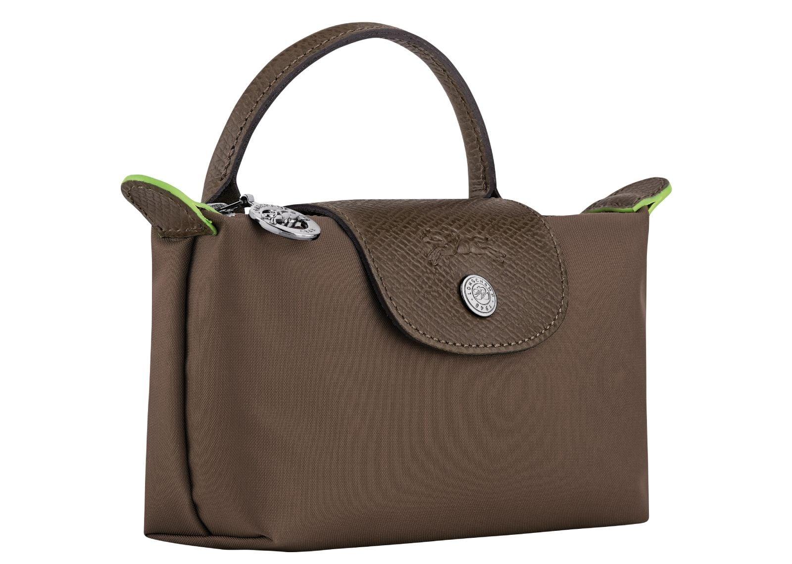 Longchamp Le Pliage Green Pouch With Handle Terra - My Suti