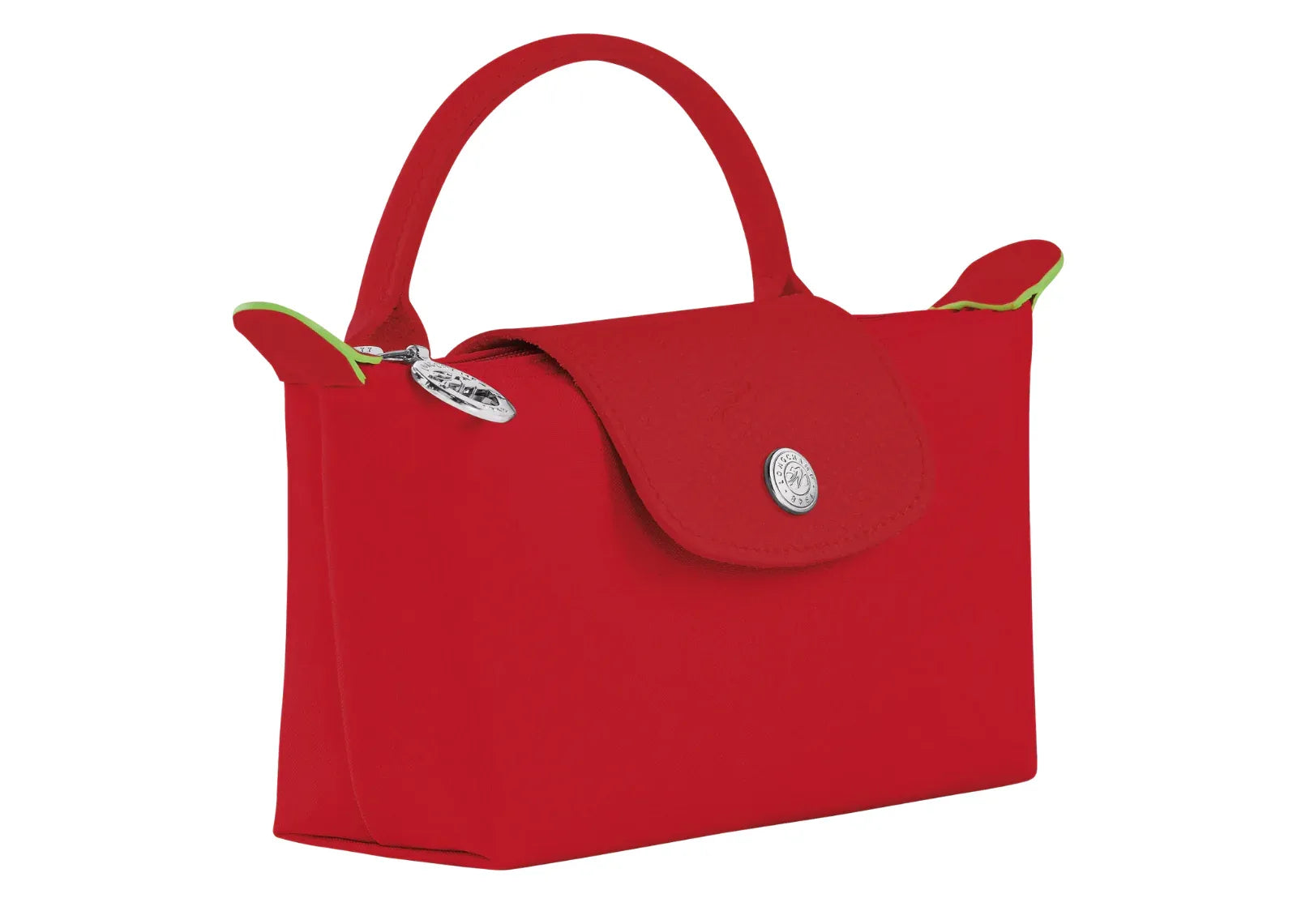 Longchamp Le Pliage Green Pouch With Handle Tomato - My Suti