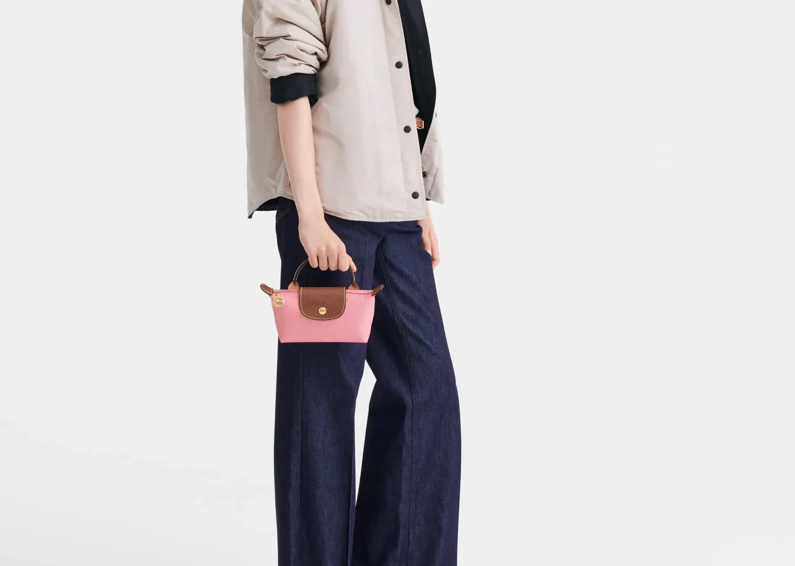 Longchamp Le Pliage Original Pouch With Handle Marshmallow - My Suti