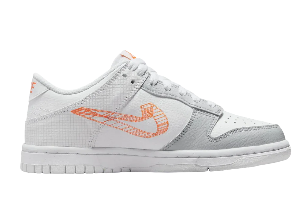 Nike Dunk Low SE 3D Swoosh Pure Platinum Total Orange (GS) - My Suti