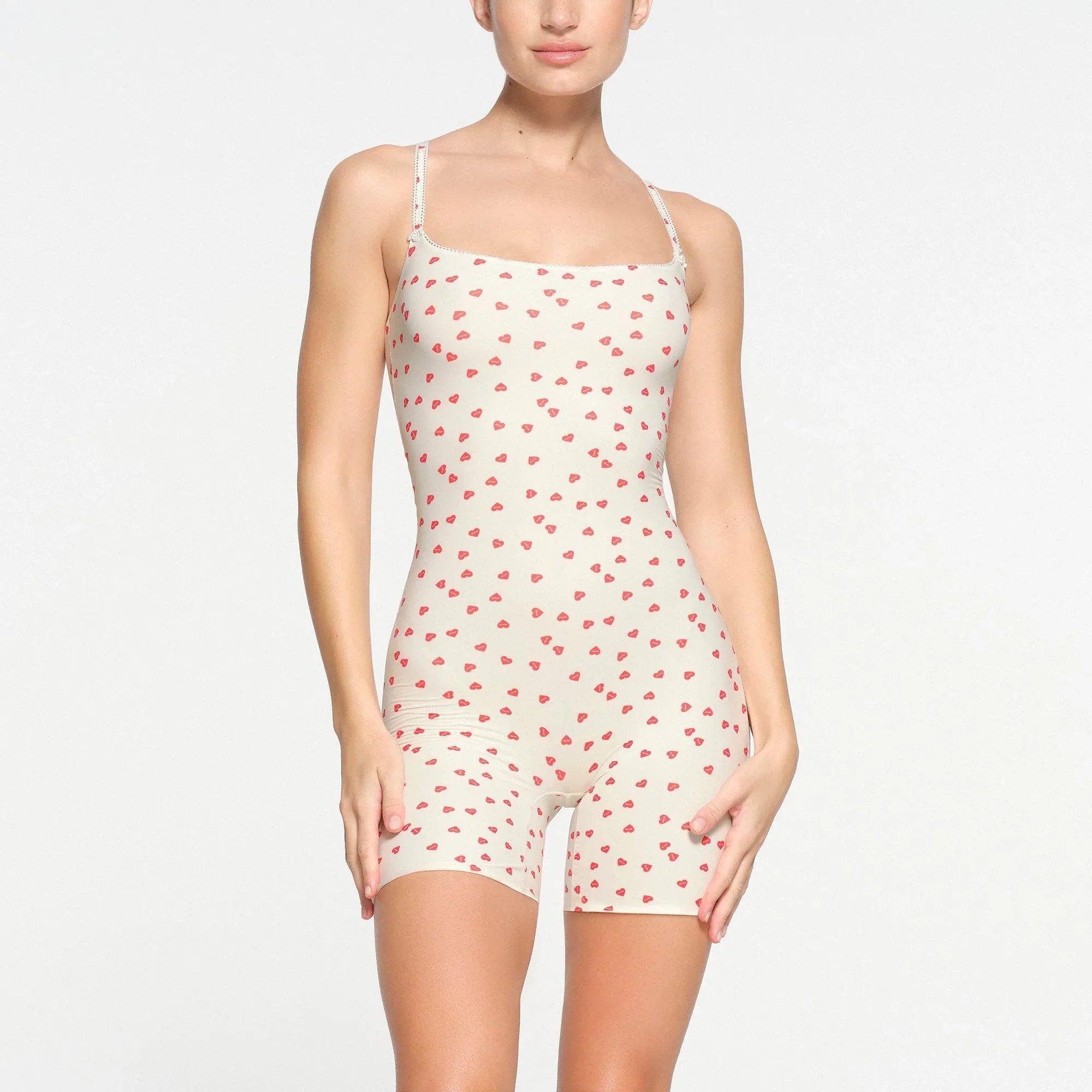 SKIMS FITS EVERYBODY PICOT ONESIE | RUBY HEART PRINT - TULUM - My Suti