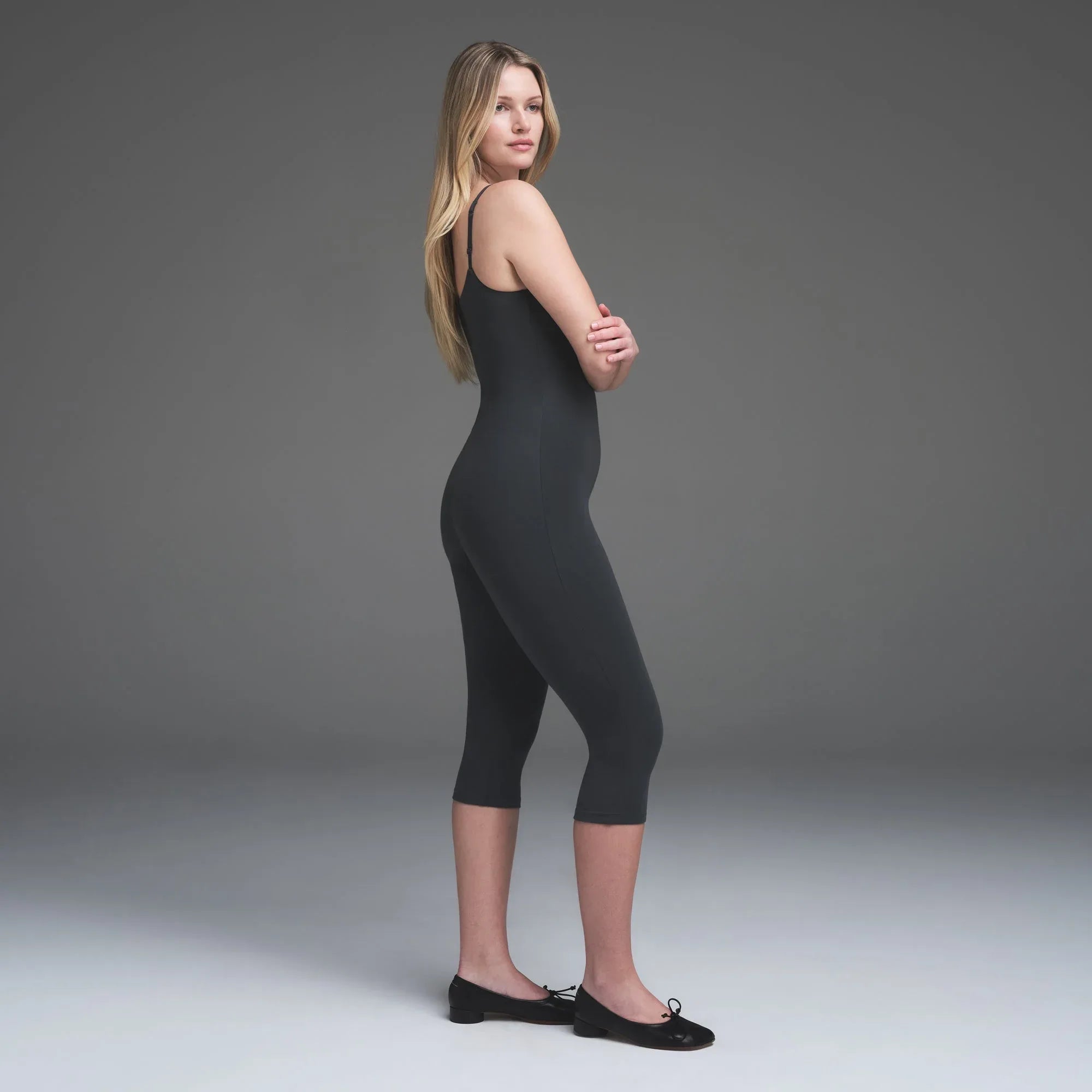SKIMS SMOOTH LAYERS CAPRI CATSUIT | GRAPHITE - KAT KOMBİNLİK - My Suti