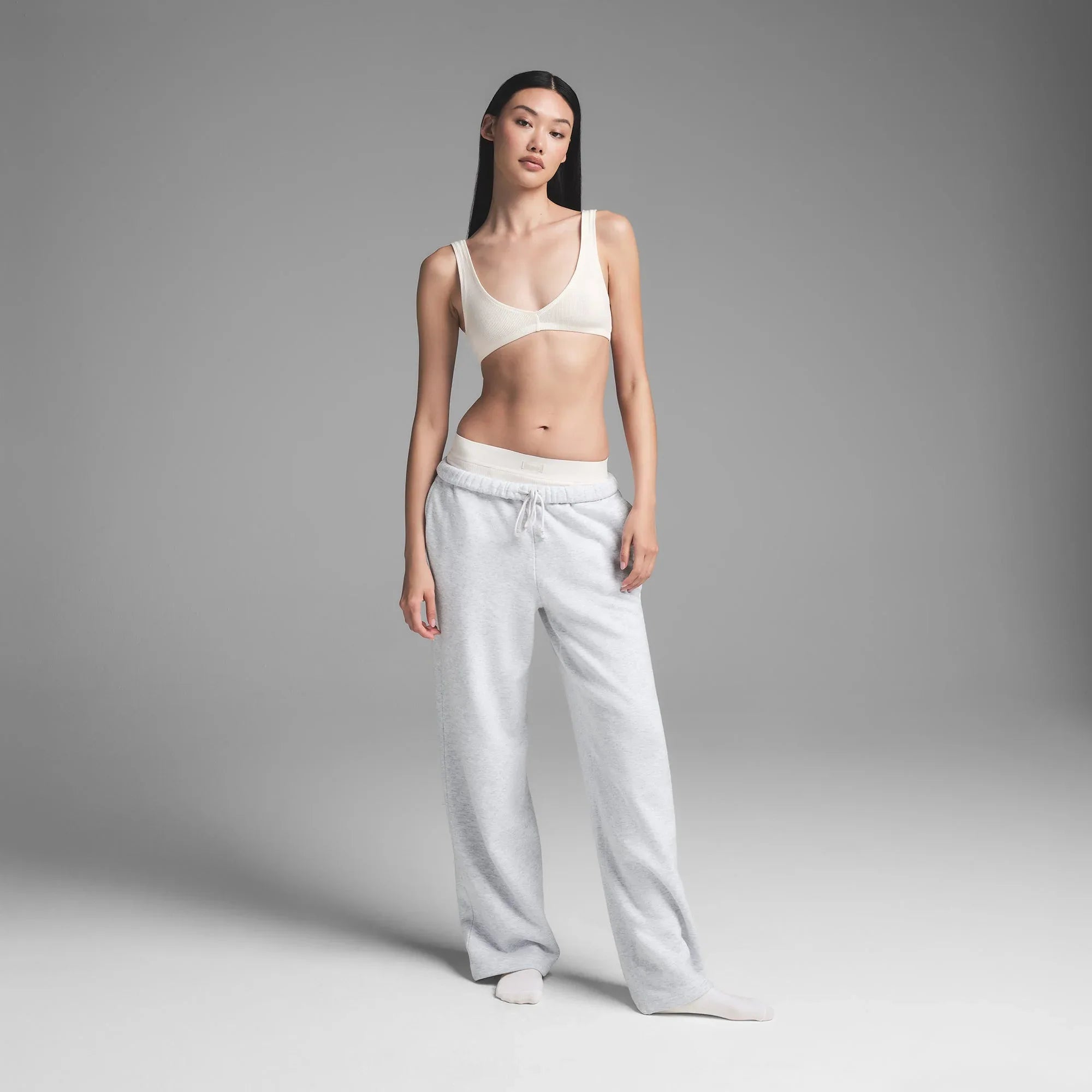 SKIMS COTTON RIB SKIMPY SCOOP BRALETTE | MARBLE - SÜTYEN - My Suti