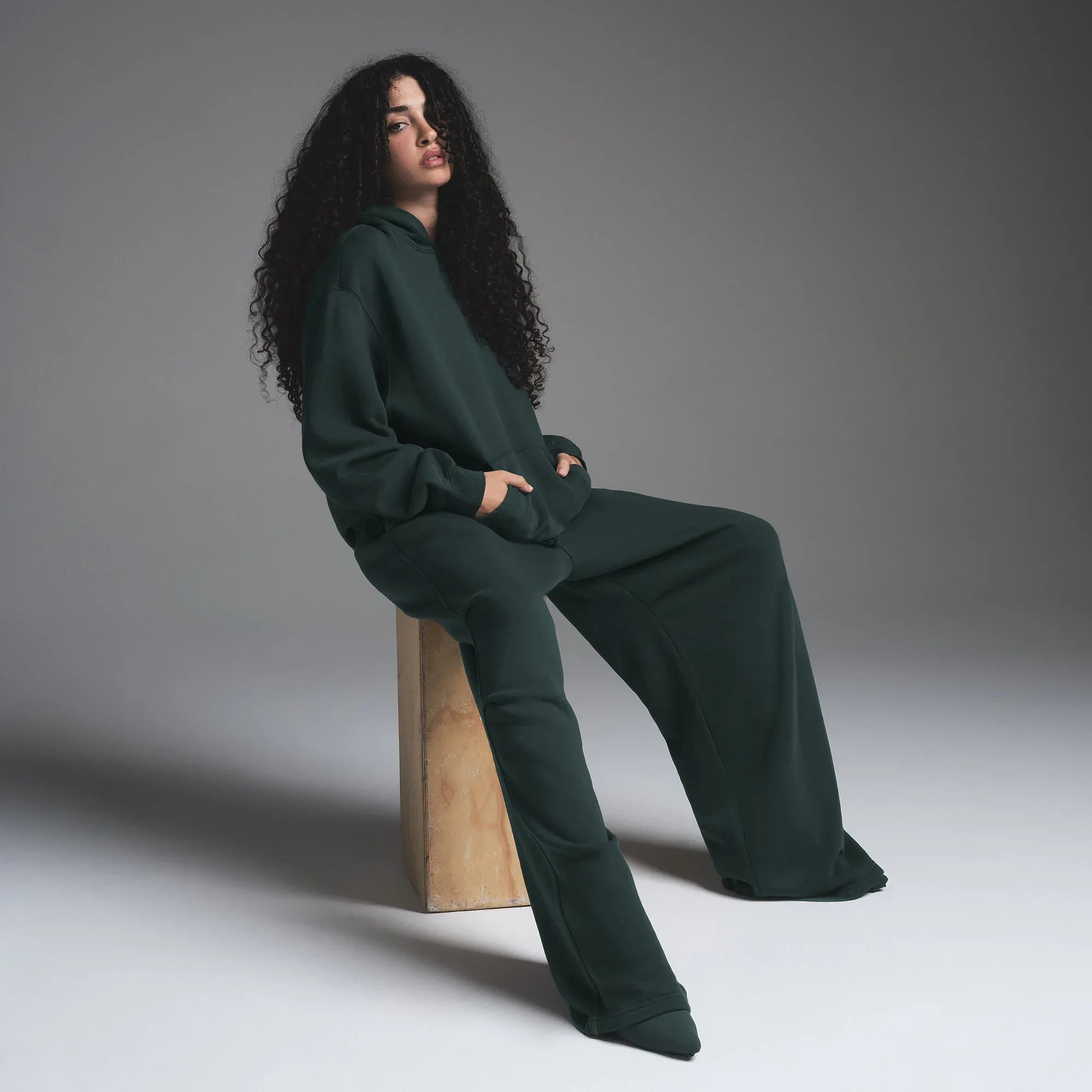 SKIMS VINTAGE FLEECE OVERSIZED HOODIE | CYPRESS - KAPŞONLU SWEATSHIRT - My Suti