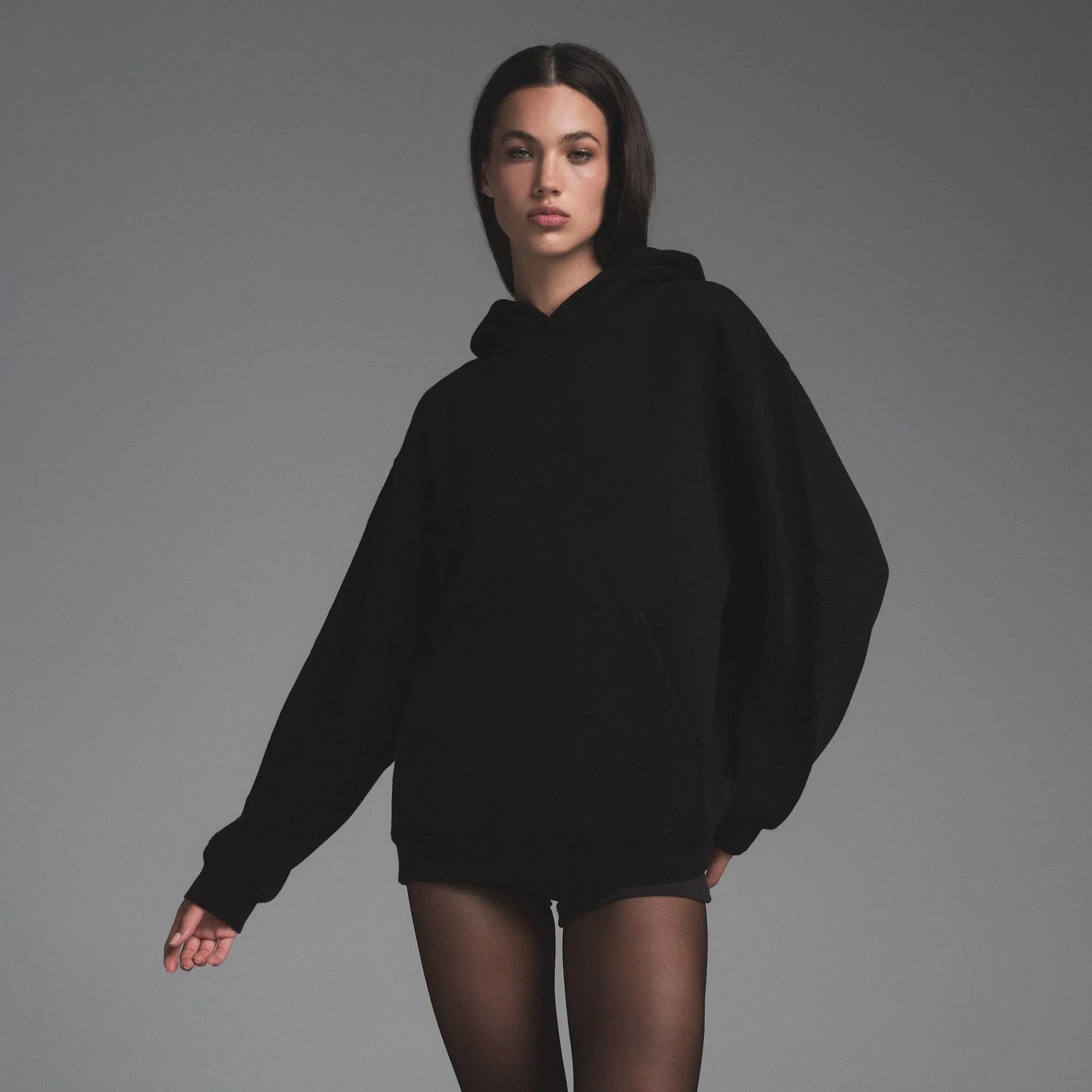 SKIMS VINTAGE FLEECE OVERSIZED HOODIE | WASHED ONYX - KAPŞONLU SWEATSHIRT - My Suti