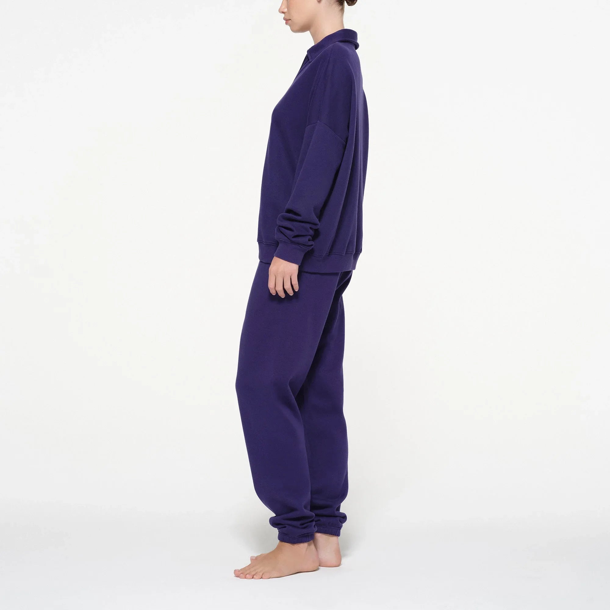 SKIMS COTTON FLEECE OVERSIZED QUARTER ZIP PULLOVER | CONCORD - SWEATSHIRT - My Suti