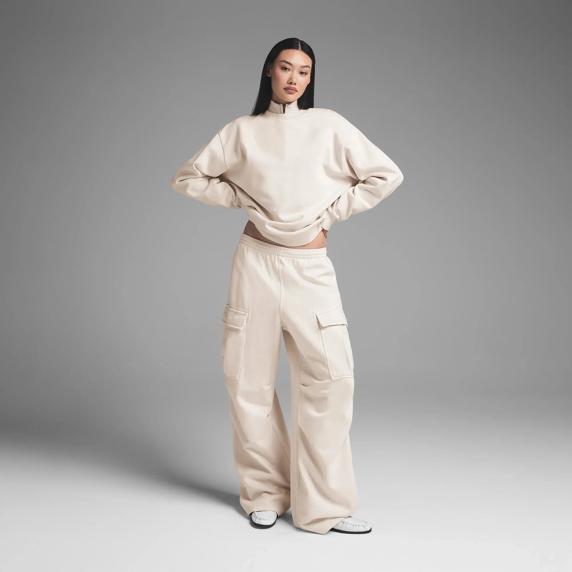 SKIMS BOYFRIEND FLEECE CREWNECK | BUFF - KAZAK - My Suti