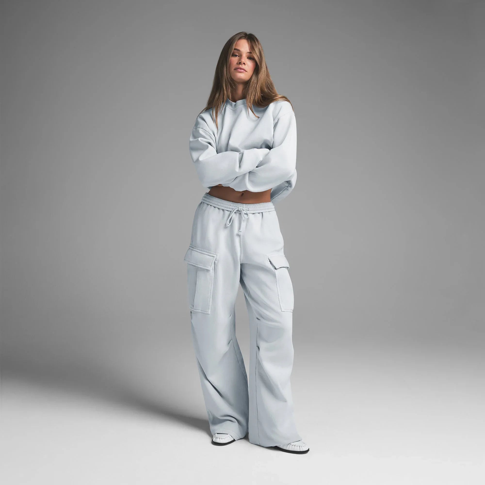 SKIMS BOYFRIEND FLEECE CREWNECK | ZEN BLUE - KAZAK - My Suti