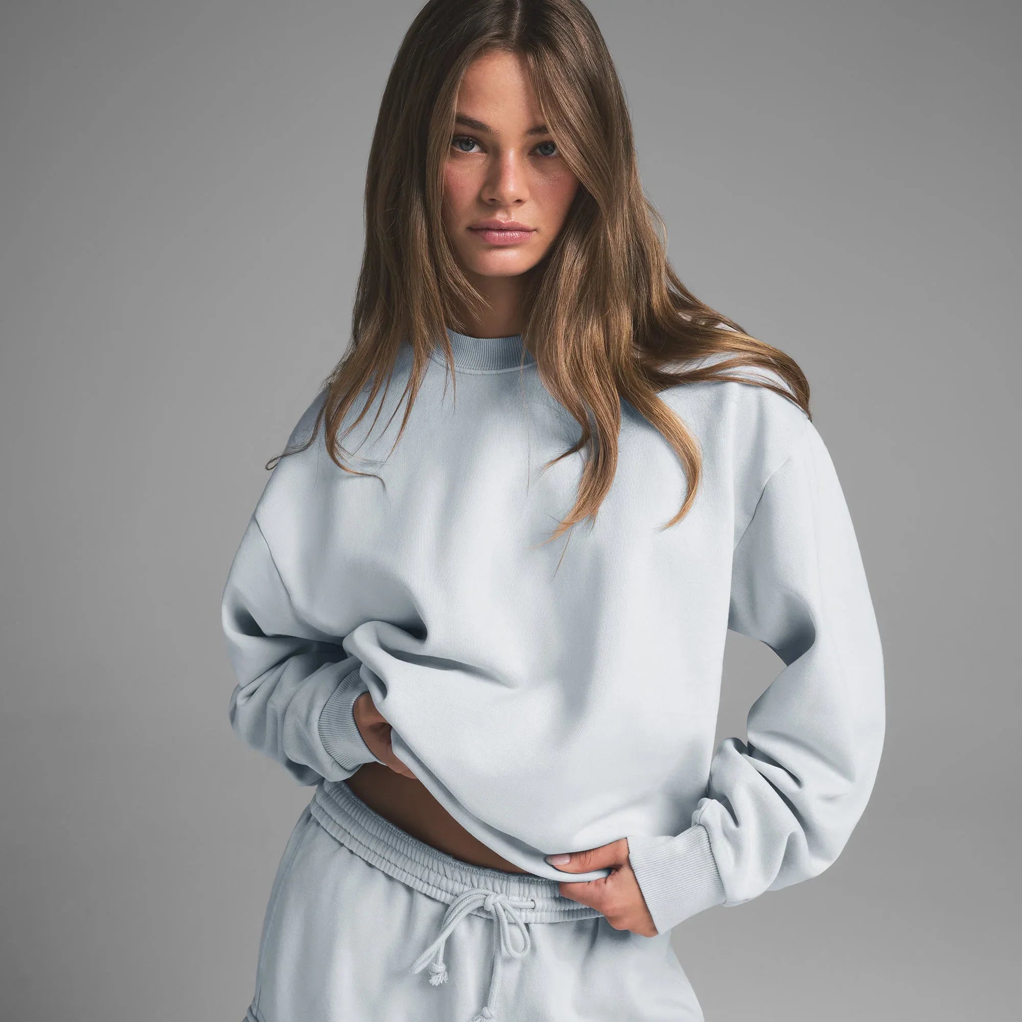 SKIMS BOYFRIEND FLEECE CREWNECK | ZEN BLUE - KAZAK - My Suti