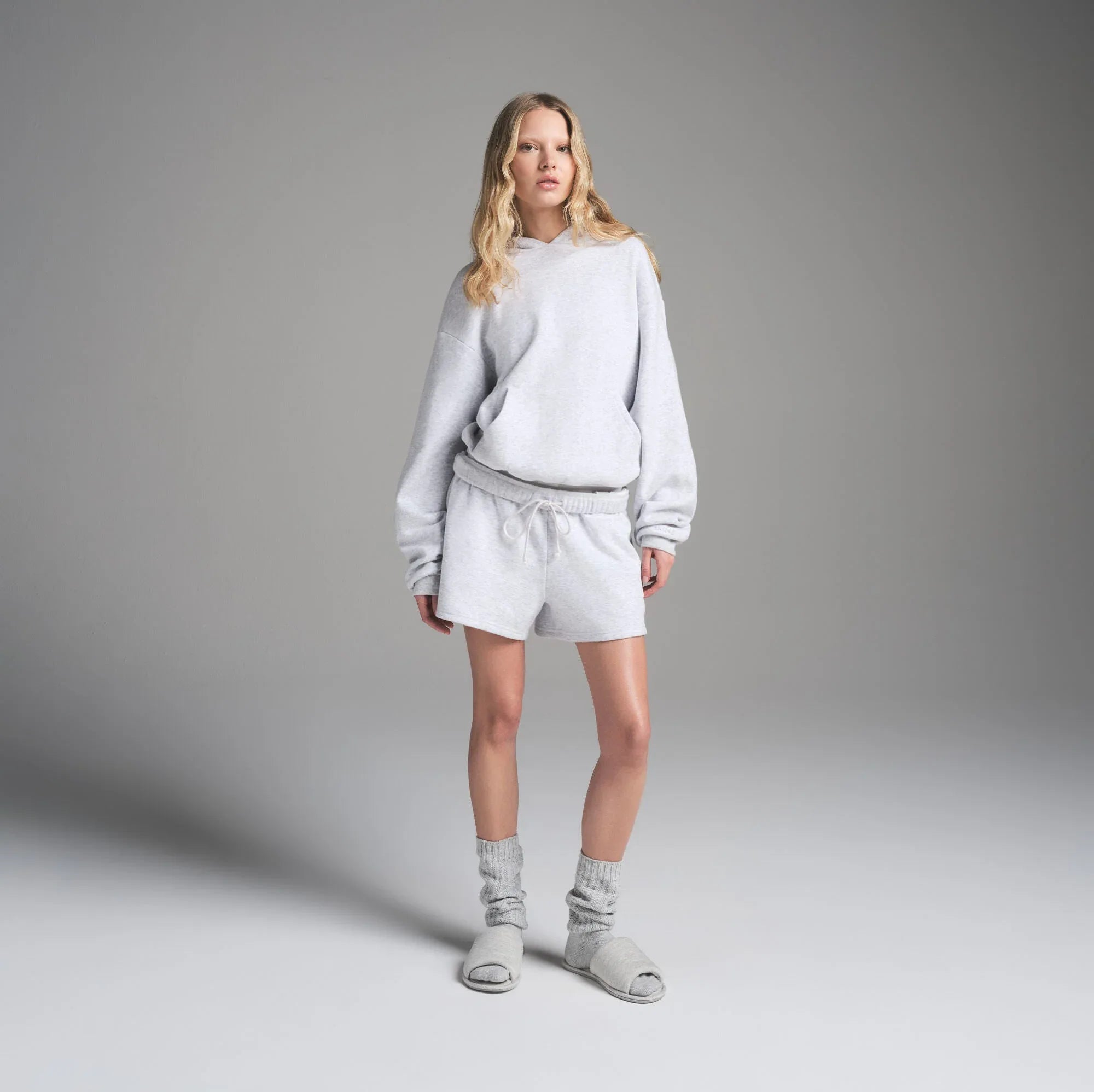 SKIMS COTTON FLEECE CLASSIC HOODIE | LIGHT HEATHER GREY - KAPŞONLU SWEATSHIRT - My Suti