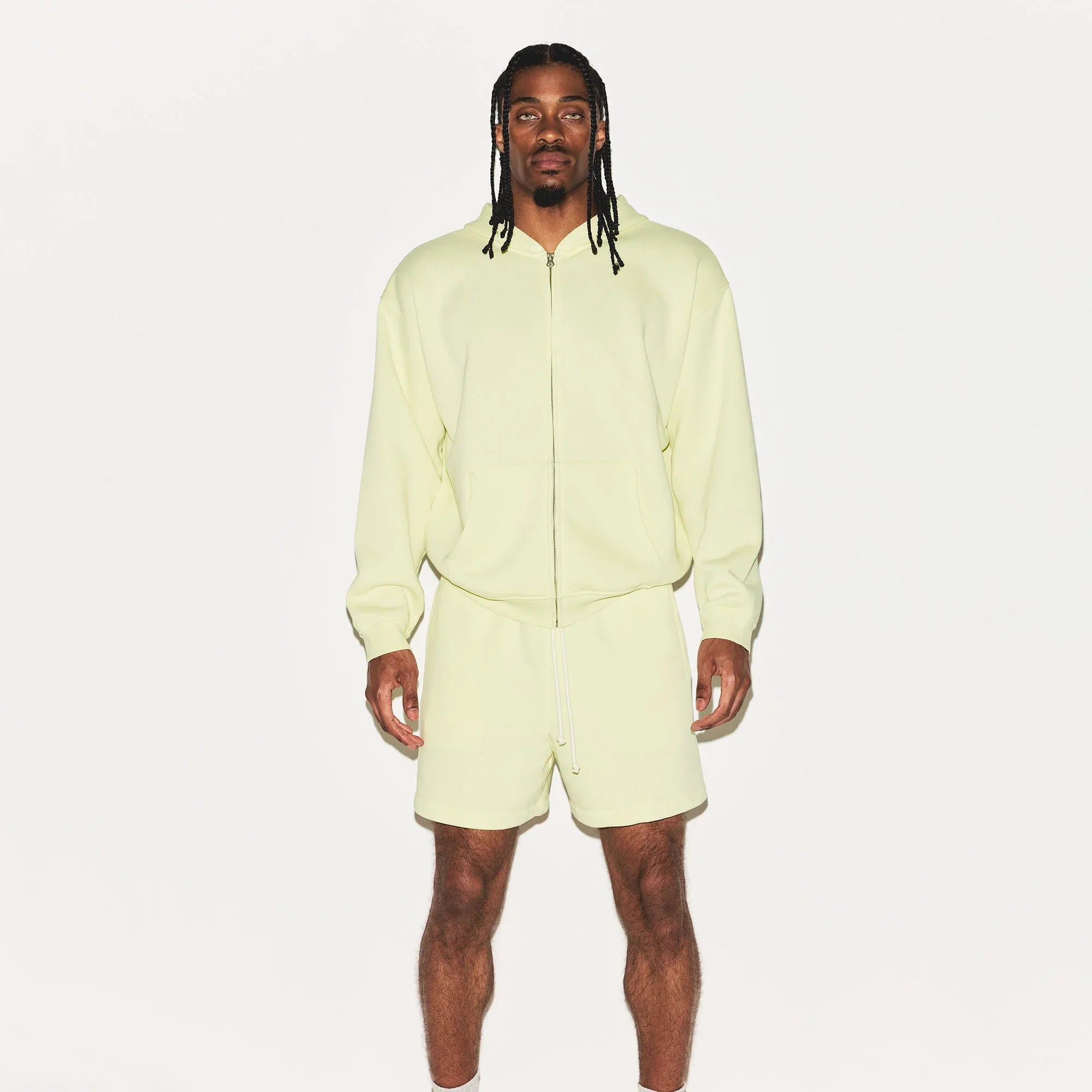 SKIMS FLEECE LOUNGE MENS RELAXED ZIP UP HOODIE | SULFUR - KAPŞONLU ÜST - My Suti