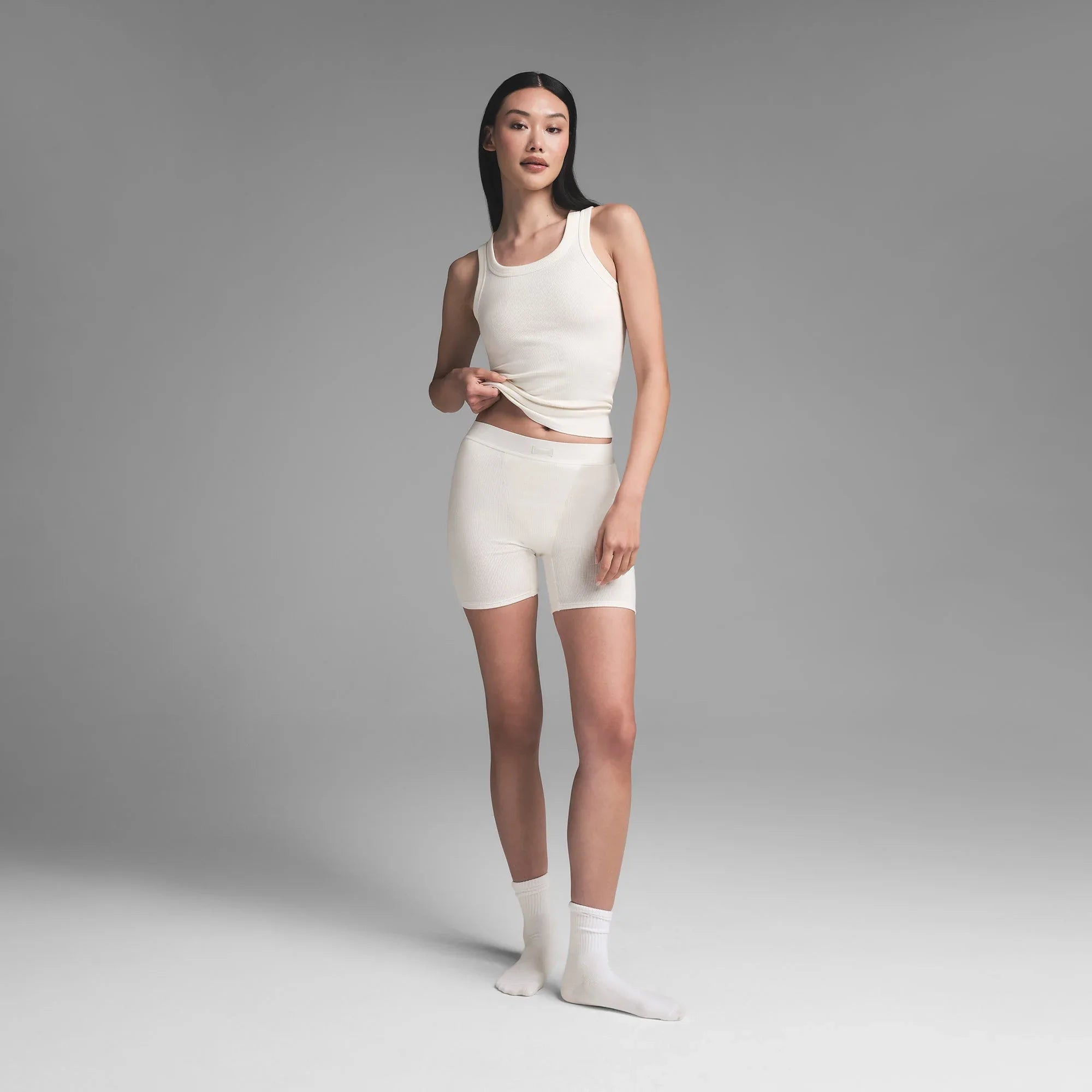 SKIMS COTTON RIB BOXER | MARBLE - KUTU ŞORT - My Suti