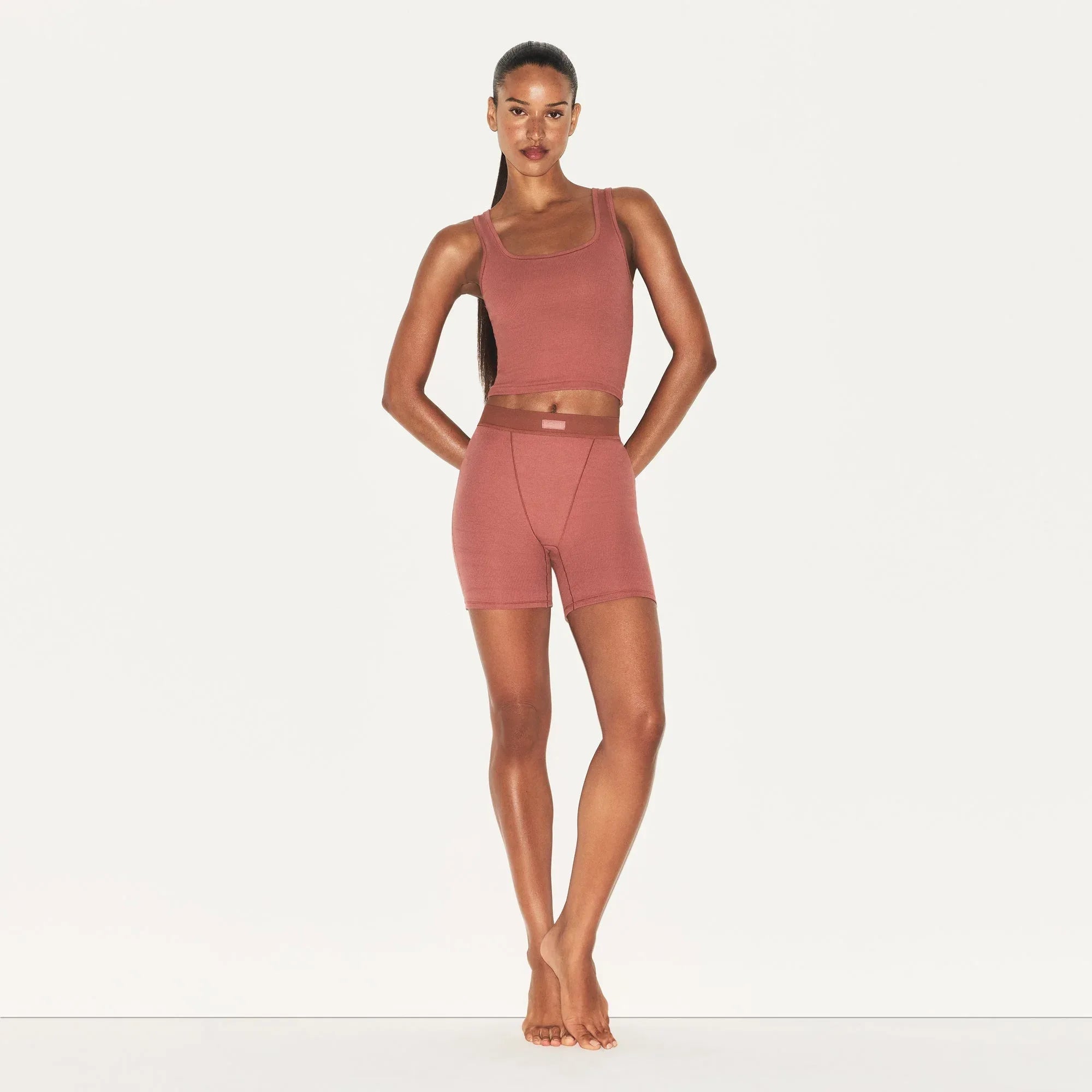 SKIMS COTTON RIB BOXER | REDWOOD - KUTU ŞORT - My Suti