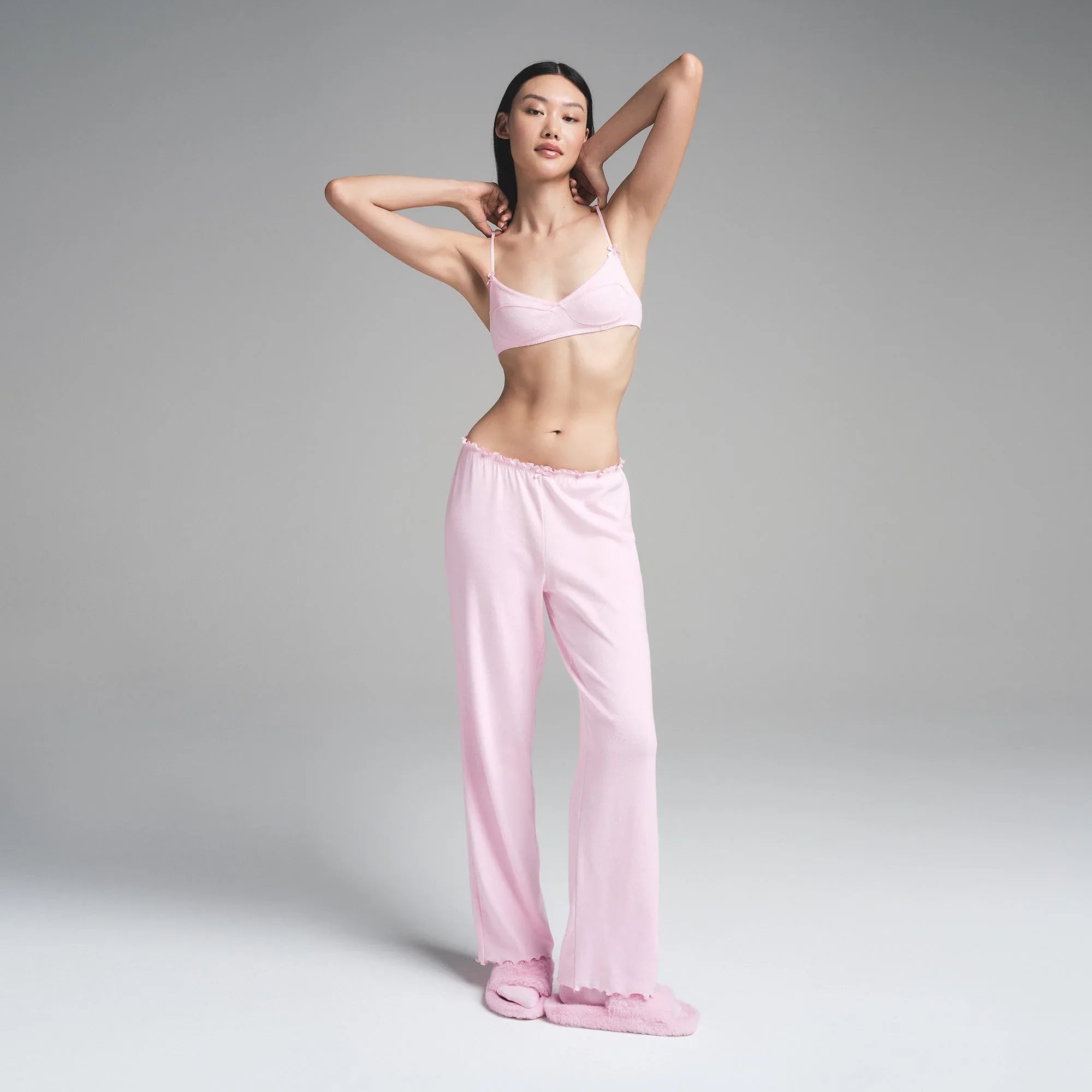 SKIMS LOGO POINTELLE STRAIGHT LEG PANT | CHERRY BLOSSOM - PANTOLON - My Suti