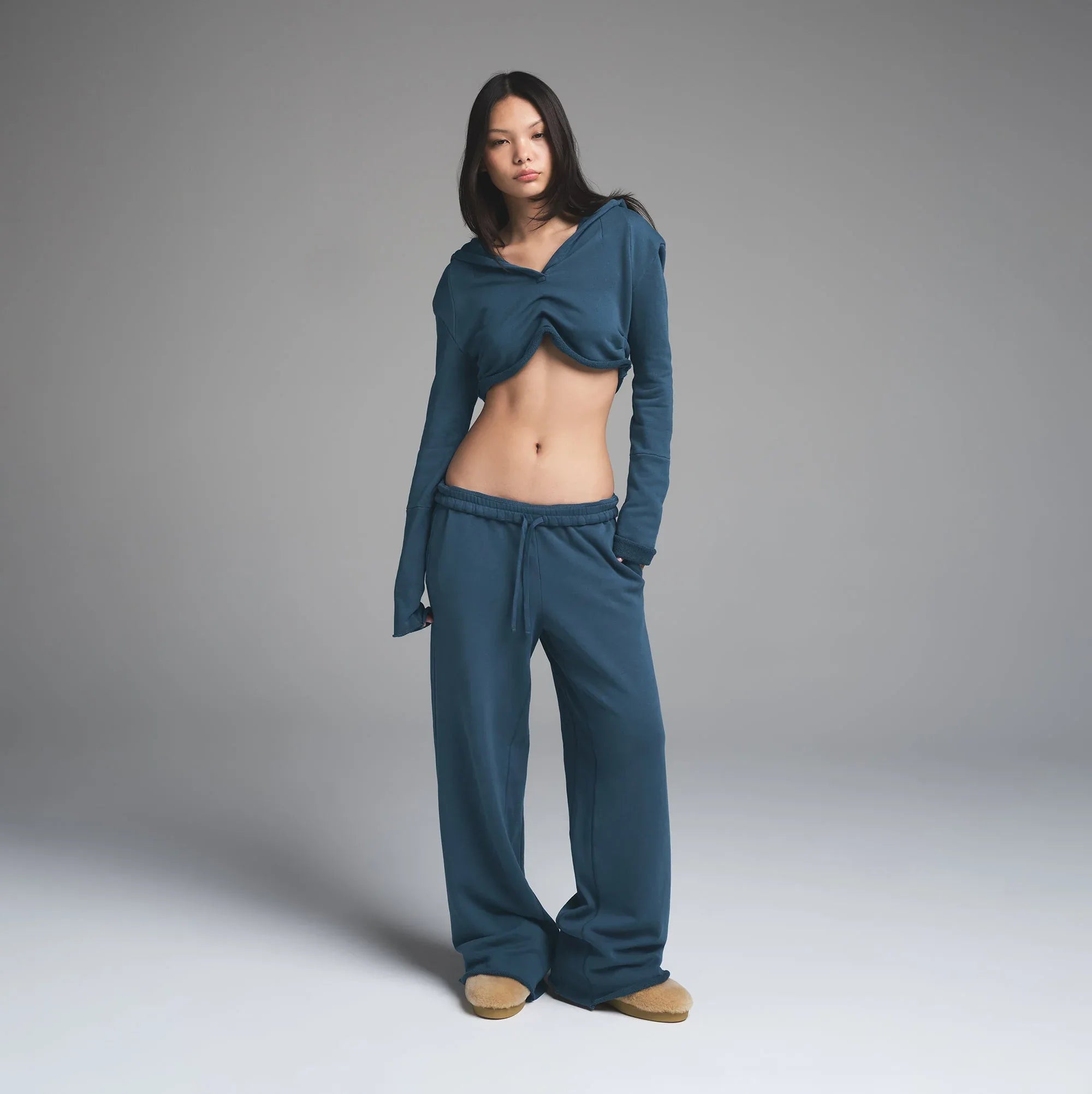 SKIMS FRENCH TERRY WIDE LEG PANT | INDIGO - PANTOLON - My Suti