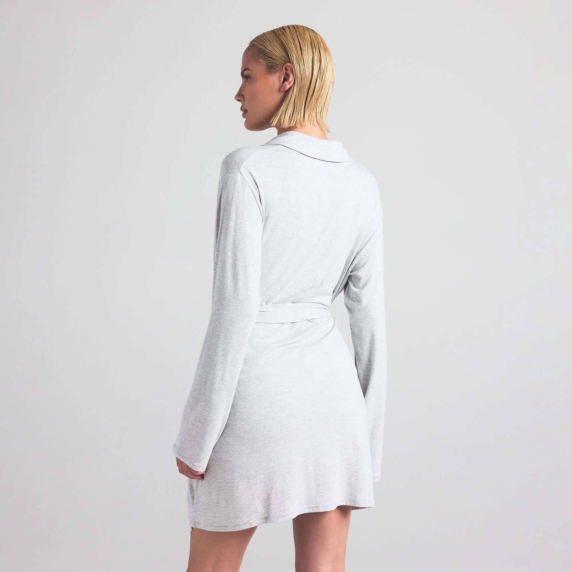 SKIMS SLEEP SHORT ROBE | LIGHT HEATHER GREY - ROBE - My Suti