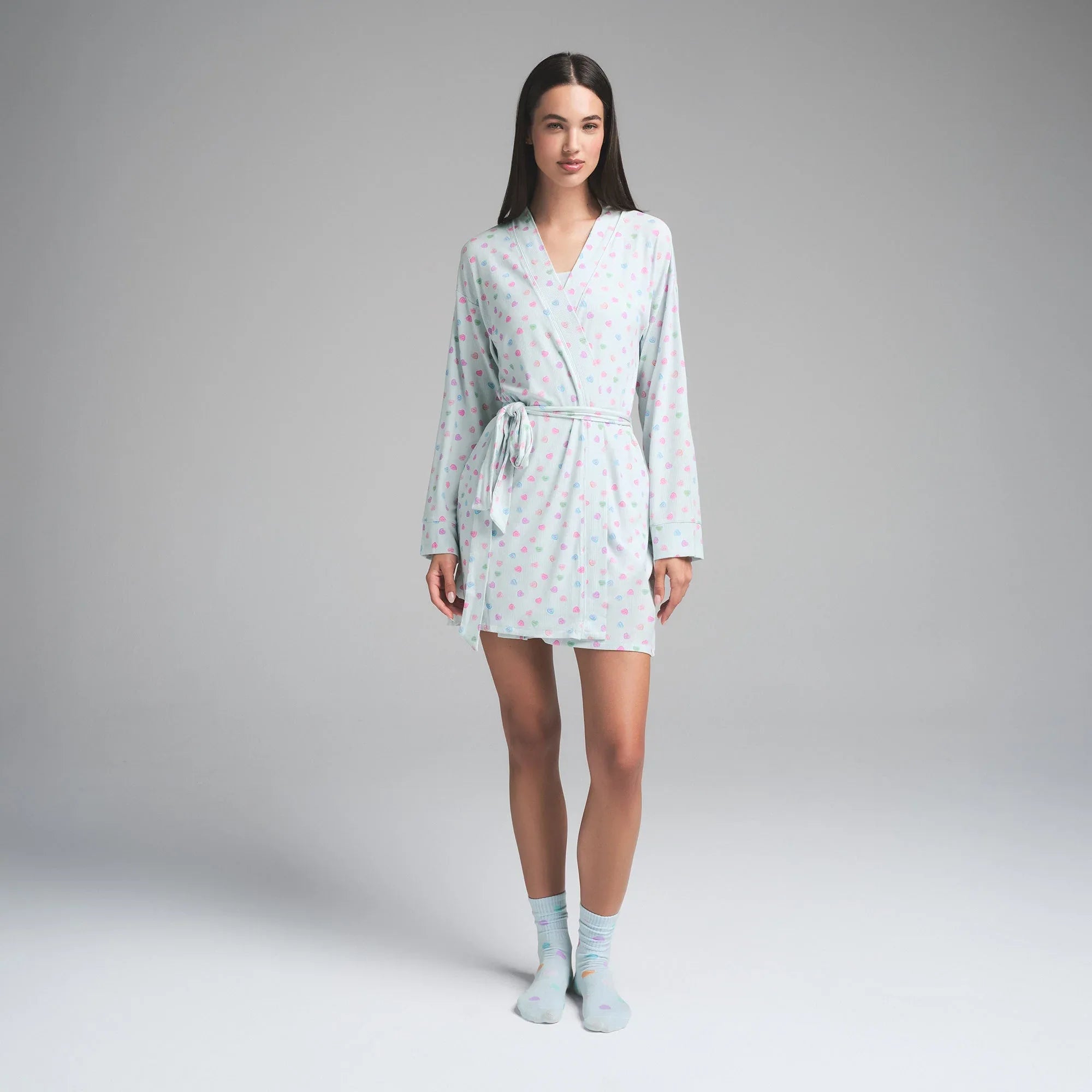 SKIMS SOFT LOUNGE ROBE | CLOUD CANDY HEART PRINT - ROBE - My Suti