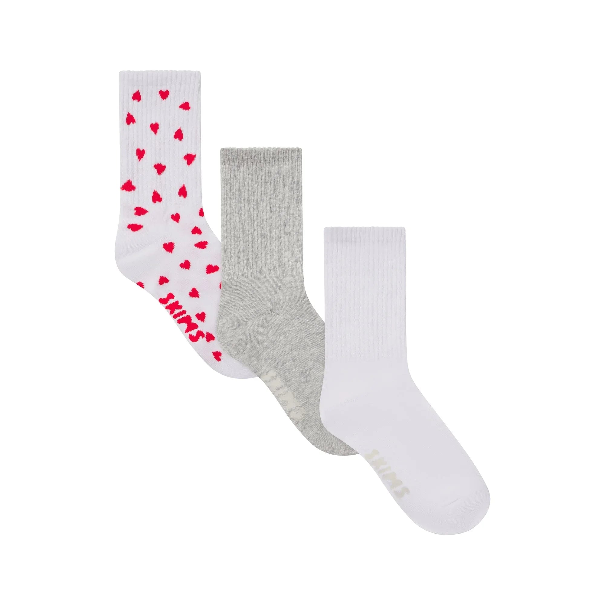 SKIMS RIBBED CREW SOCK 3-PACK | RUBY HEART MULTI - ÇORAP - My Suti