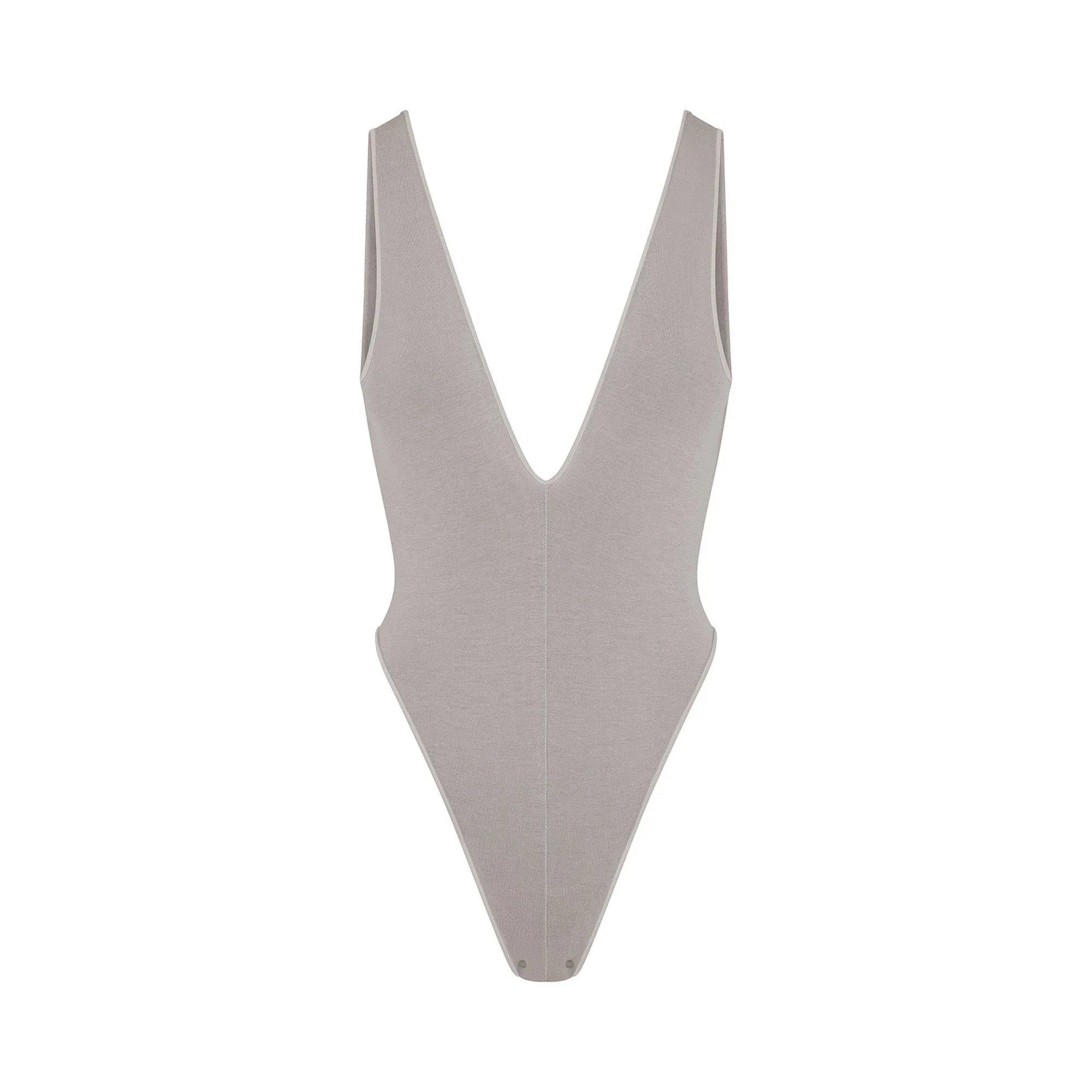 SKIMS SEAMLESS MODAL DEEP PLUNGE BODYSUIT | SMOKE - BODYSUIT - My Suti