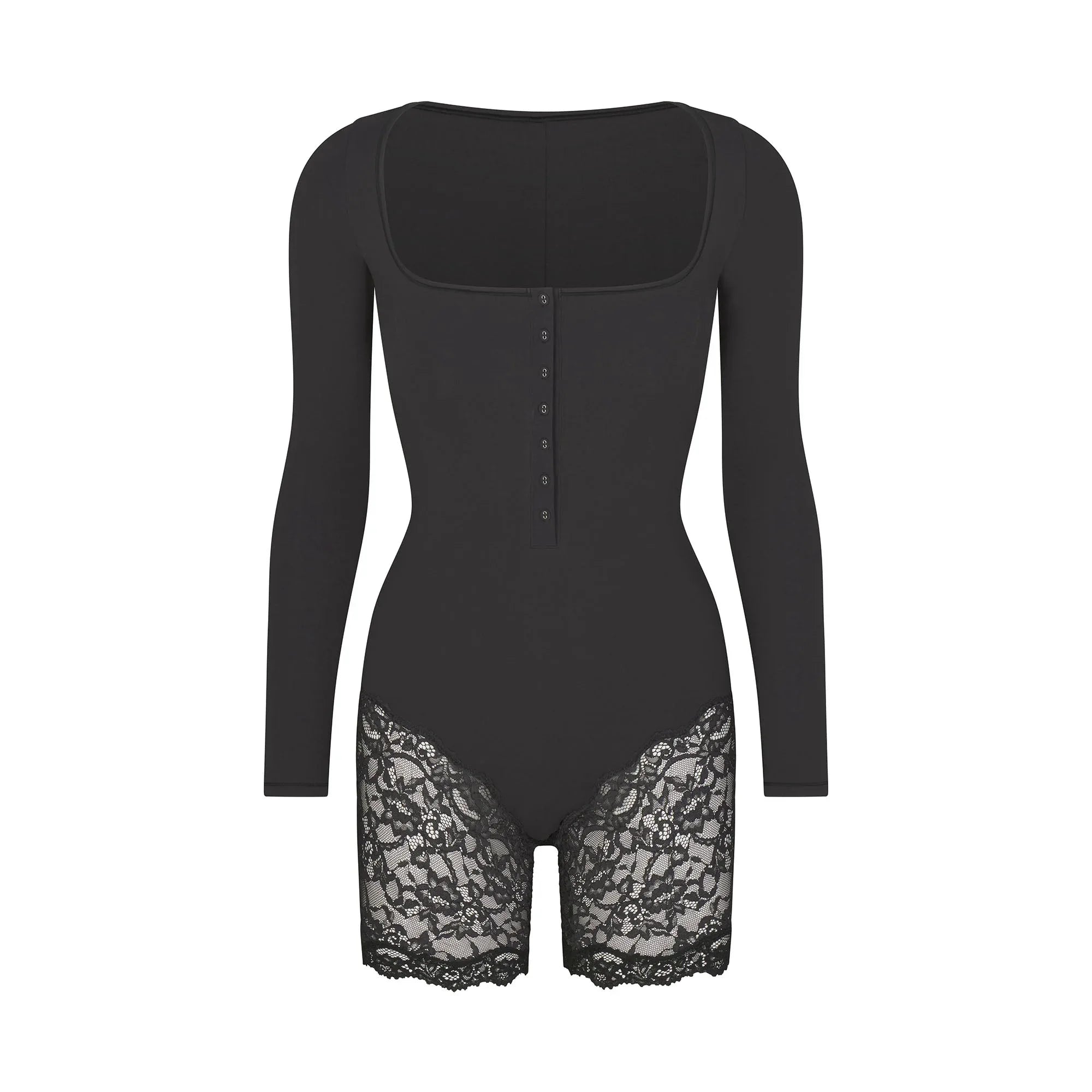 SKIMS FITS EVERYBODY LACE LONG SLEEVE ONESIE | ONYX - ONESIE - My Suti