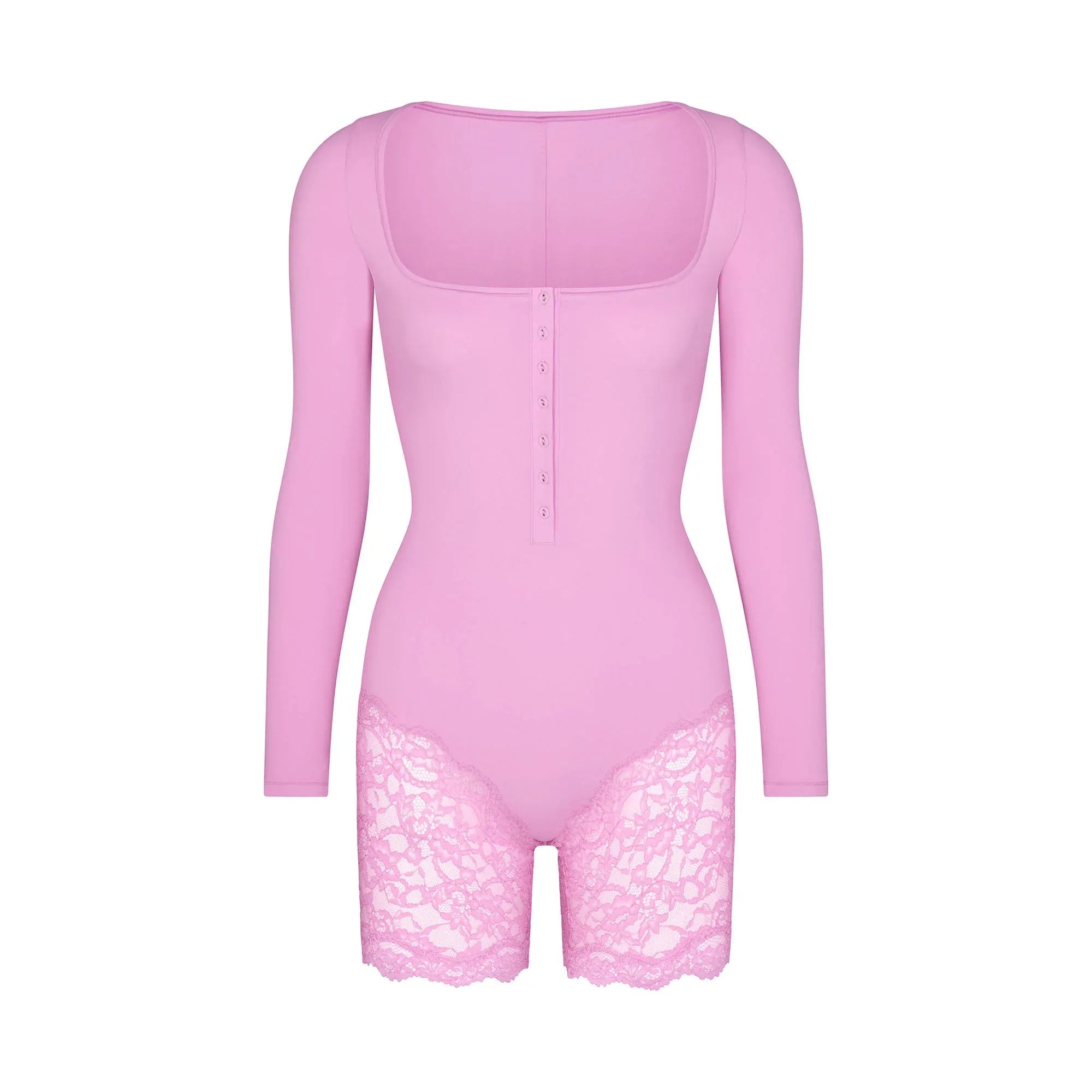 SKIMS FITS EVERYBODY LACE LONG SLEEVE ONESIE | PETAL - ONESİE - My Suti