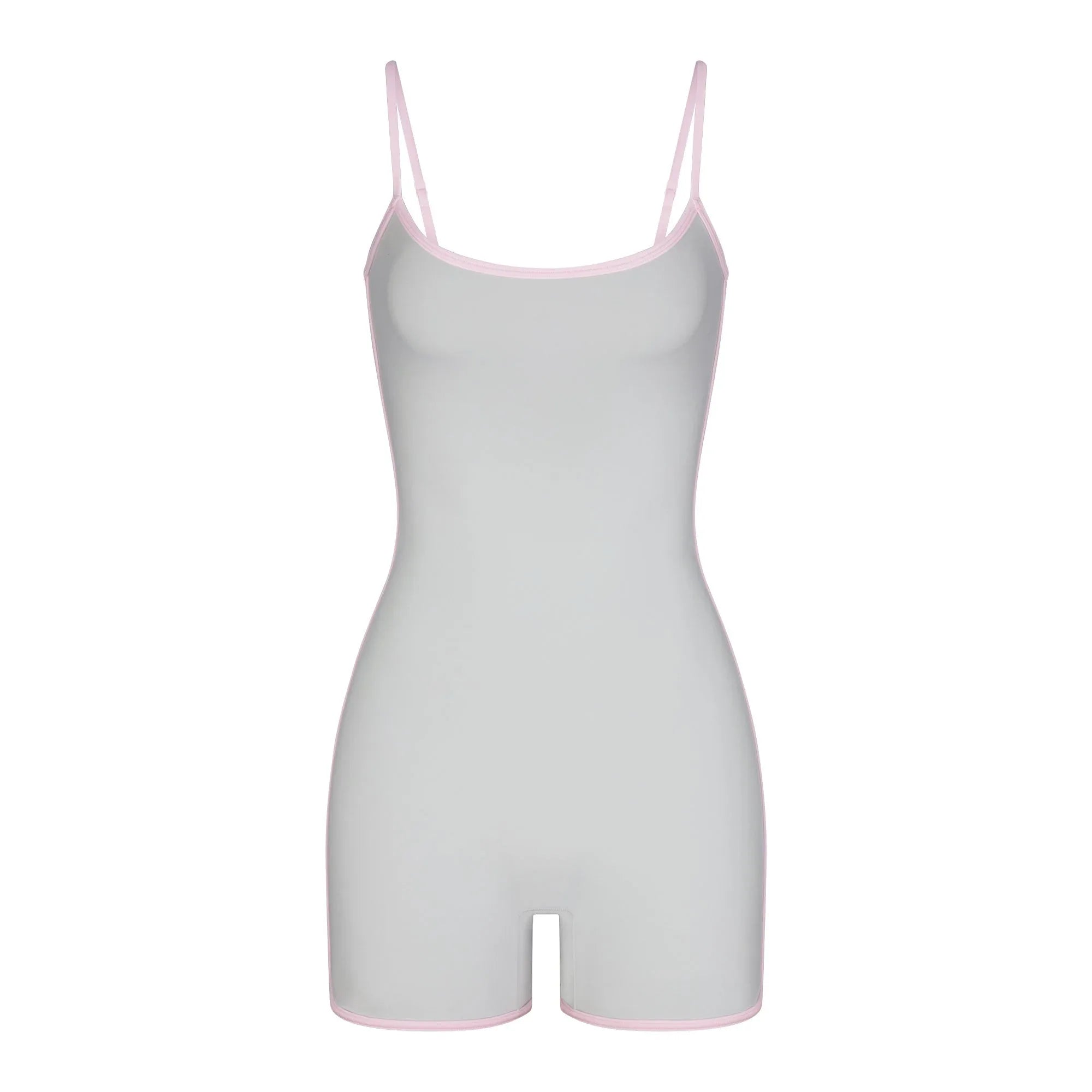 SKIMS FITS EVERYBODY CONTRAST TRIM ONESIE | PLATINUM - TEK PARÇA - My Suti