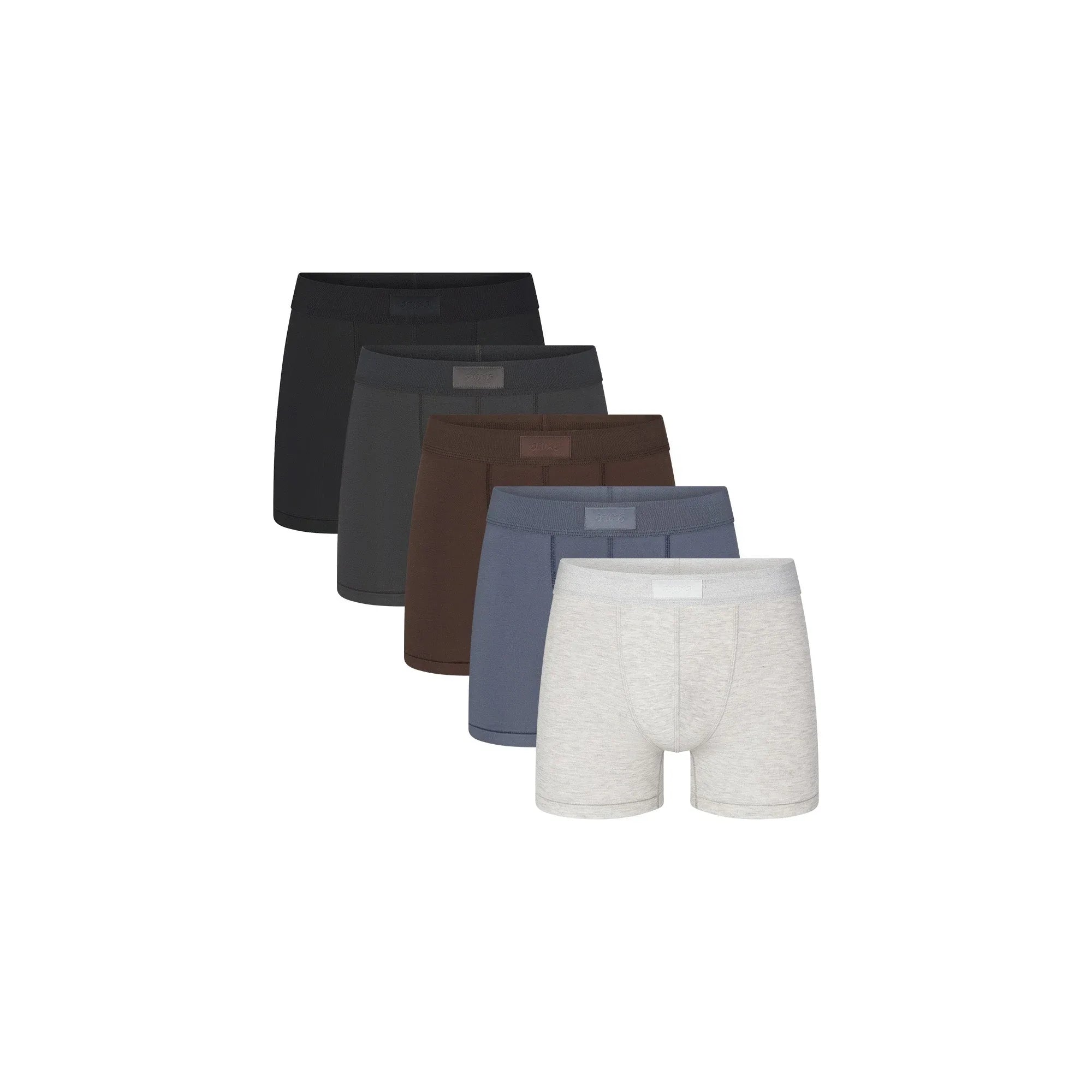SKIMS COTTON MENS 3" BOXER BRIEF 5-PACK | DARK SEPIA ONYX MULTI - KUTU KALDIRICI - My Suti