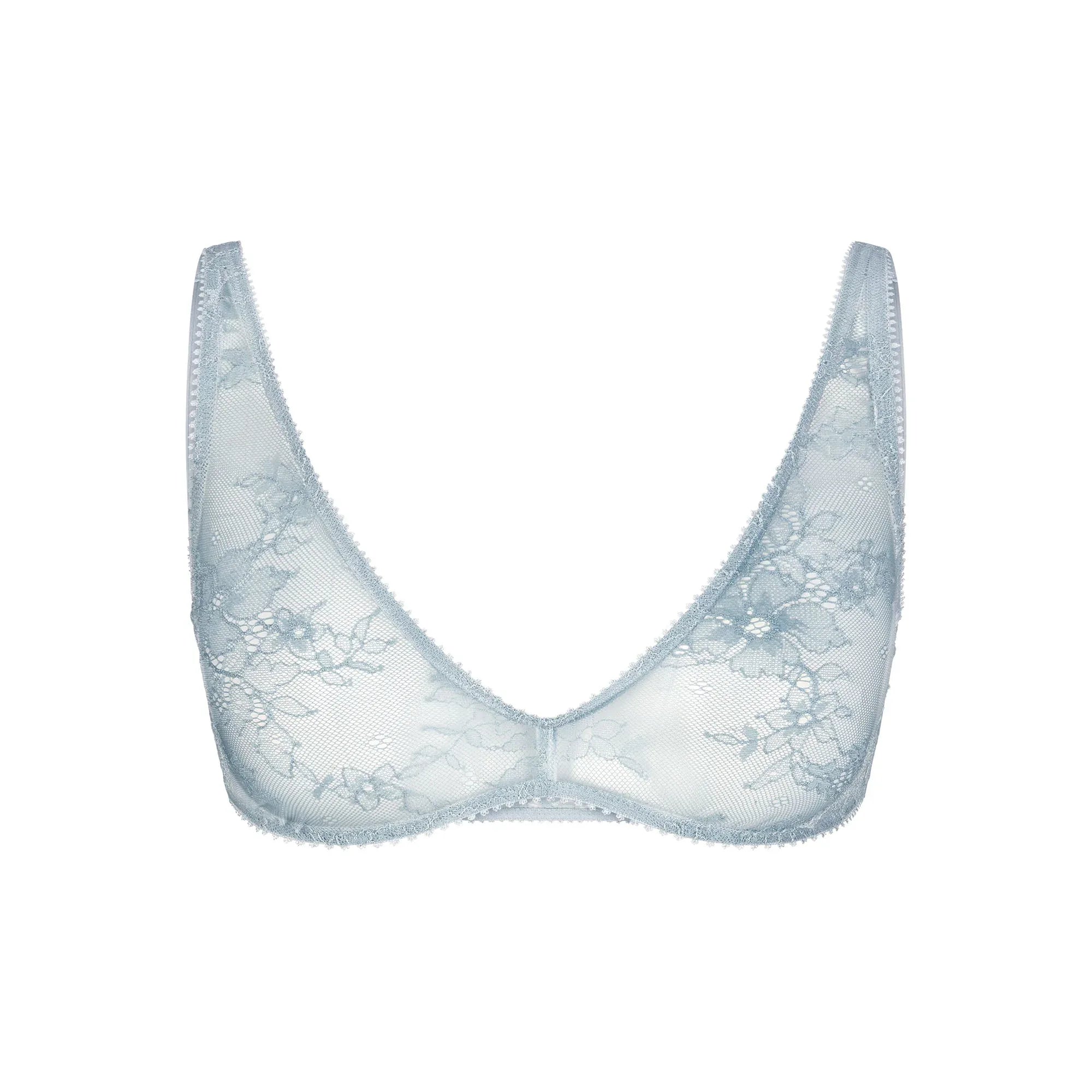 SKIMS ULTRA FINE LACE PLUNGE BRALETTE | DENIM - SÜTYEN - My Suti