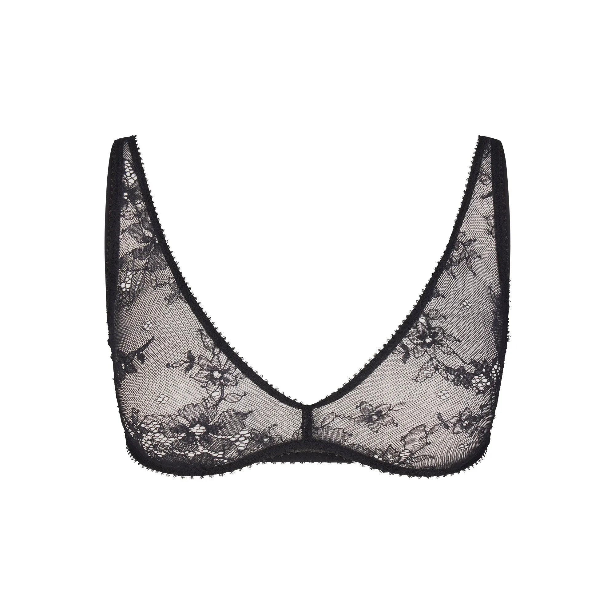 SKIMS ULTRA FINE LACE PLUNGE BRALETTE | ONYX - SÜTYEN - My Suti
