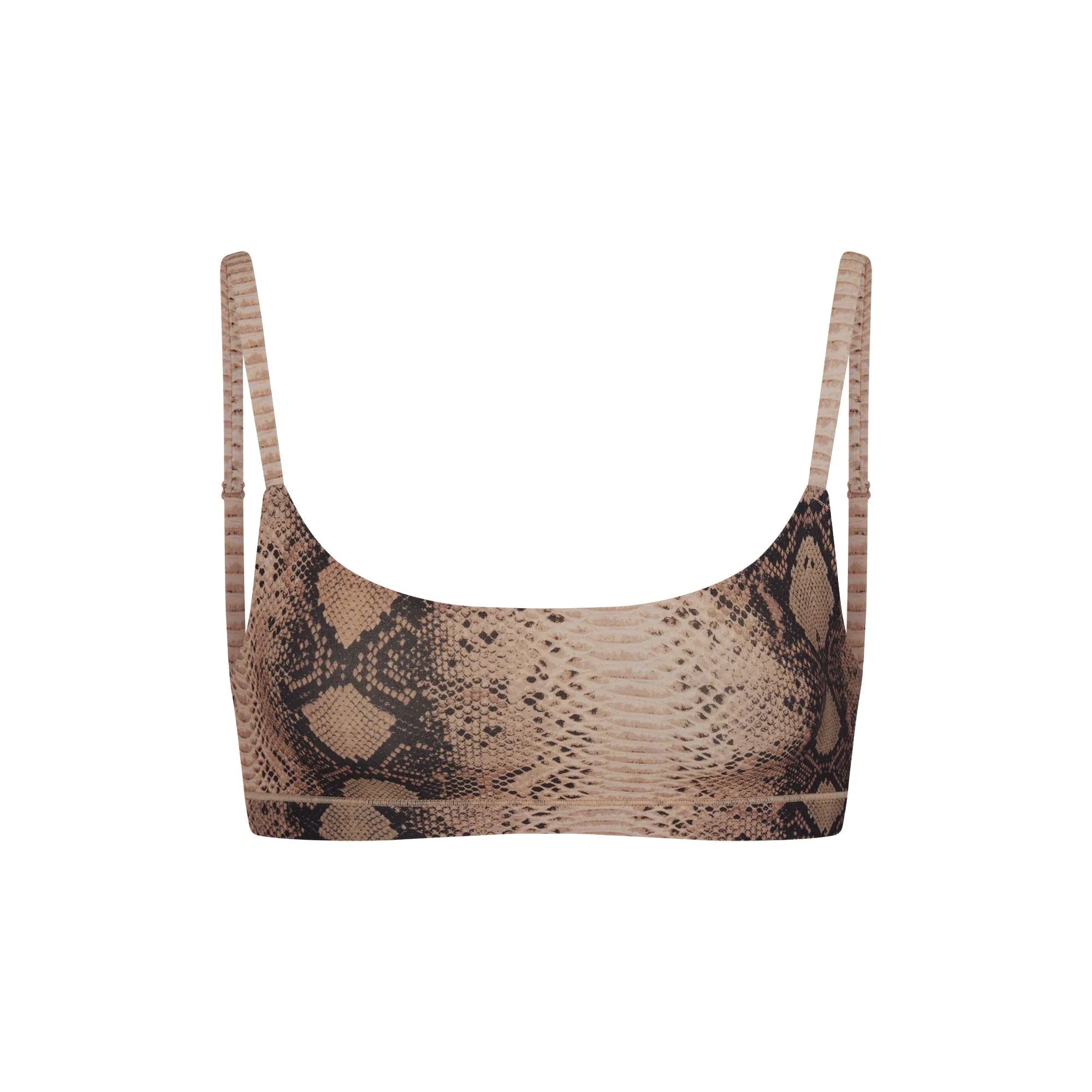 SKIMS FITS EVERYBODY SCOOP BRALETTE | CLAY SNAKESKIN PRINT - SÜTYEN - My Suti