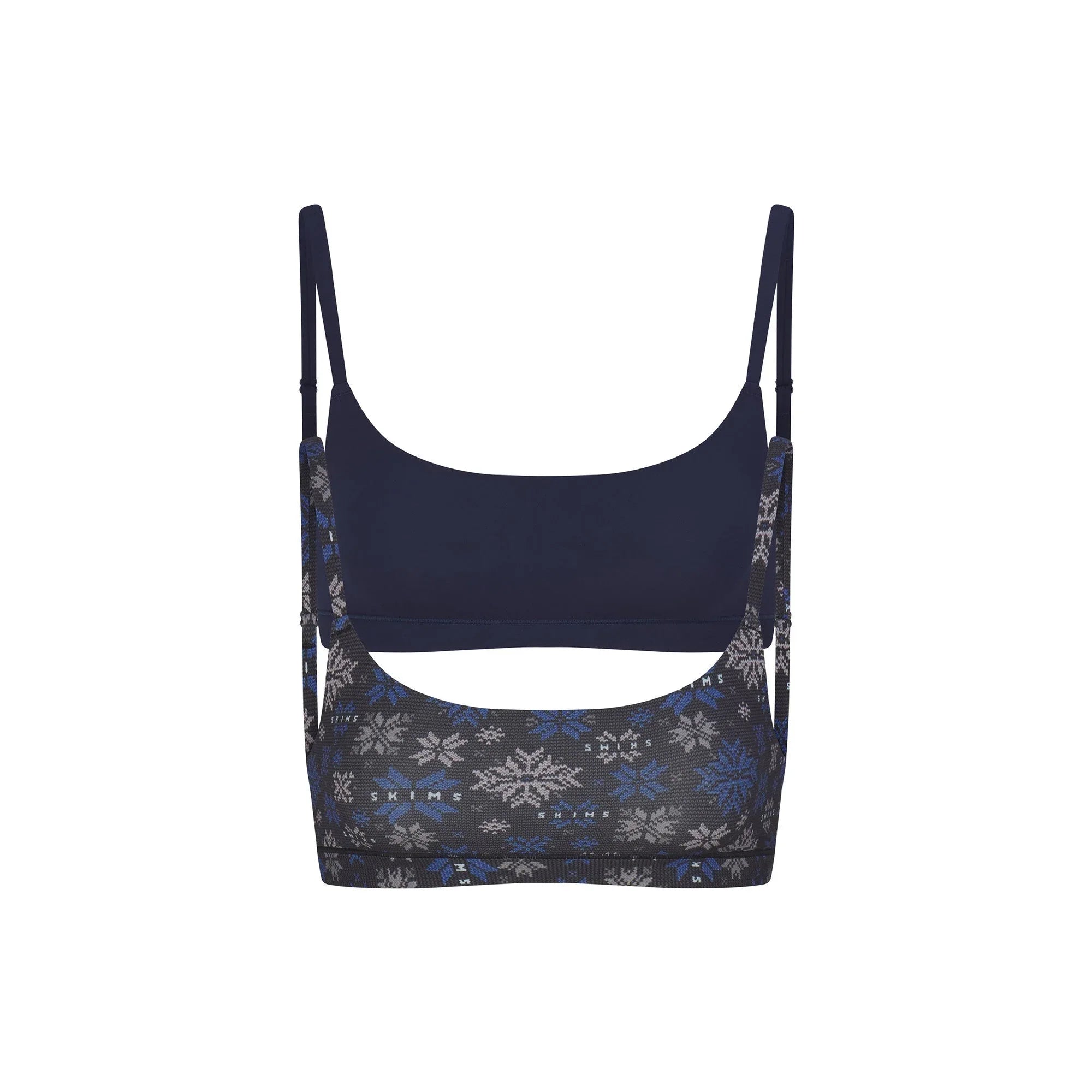 SKIMS FITS EVERYBODY SCOOP BRALETTE 2-PACK | ONYX SNOWFLAKE FAIR ISLE AND NAVY - SÜTYEN - My Suti