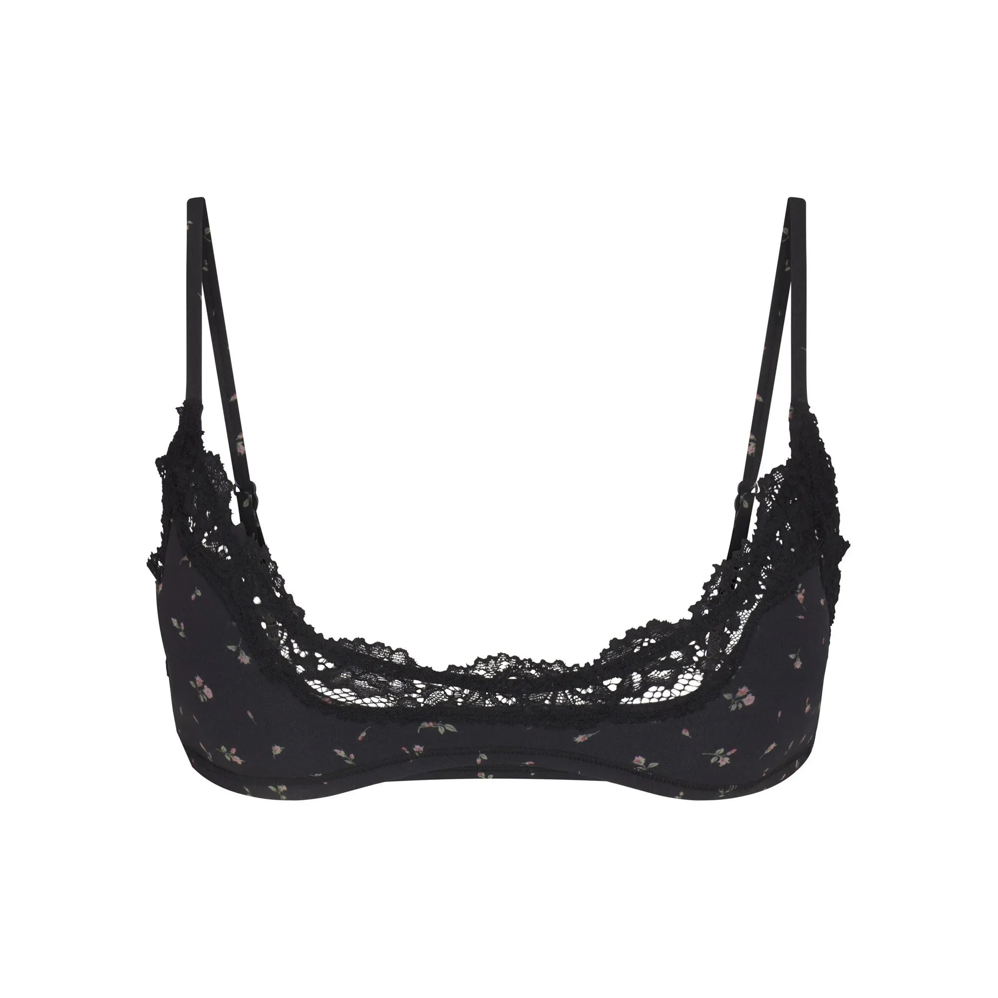 SKIMS FITS EVERYBODY LACE SCOOP BRALETTE | ONYX ROSEBUD PRINT - SÜTYEN - My Suti