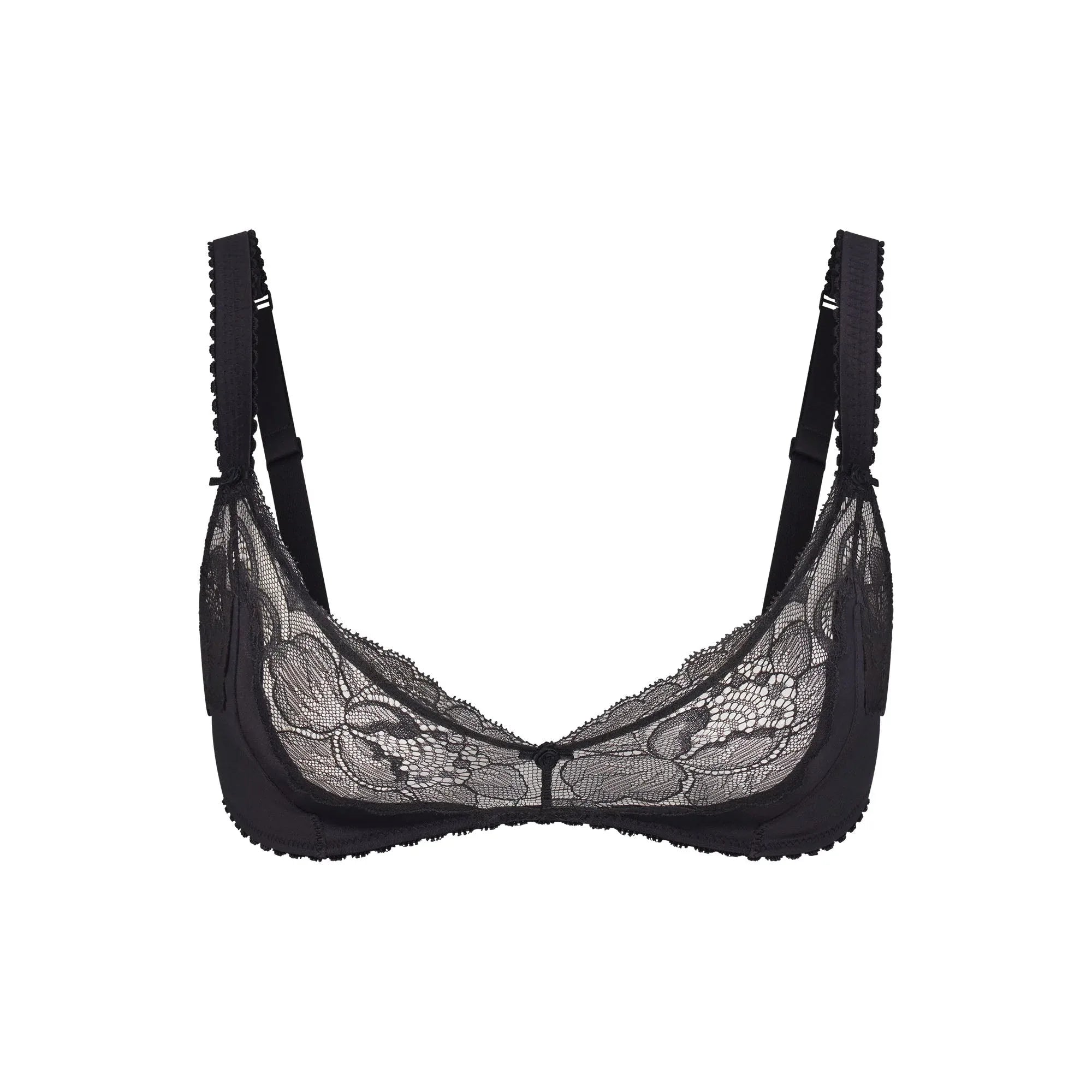 SKIMS STRETCH SATIN LACE TRIANGLE BRALETTE | ONYX - SÜTYEN - My Suti