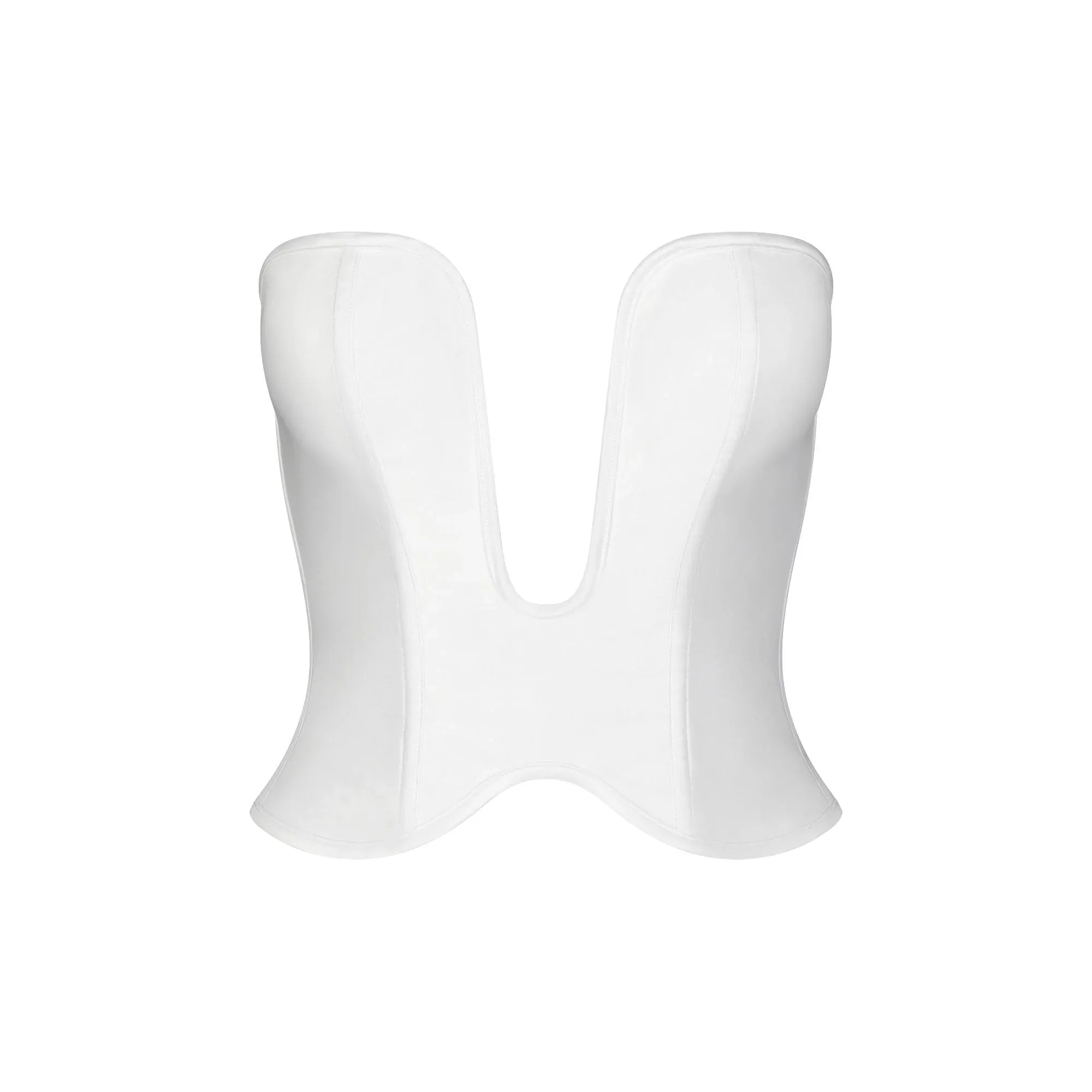 SKIMS ROMANCE SATIN PLUNGE CORSET | SNOW - KORSE - My Suti