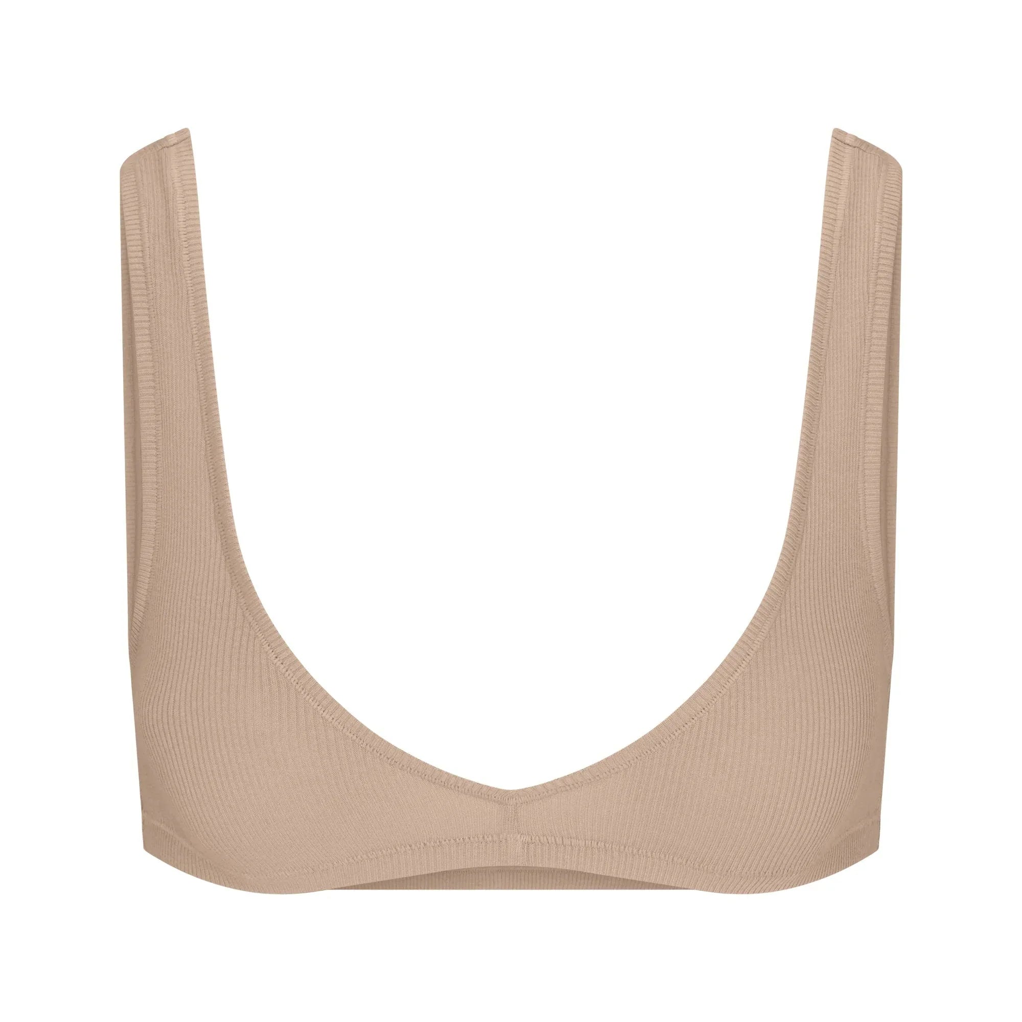 SKIMS COTTON RIB SKIMPY SCOOP BRALETTE | LATTE - SÜTYEN - My Suti