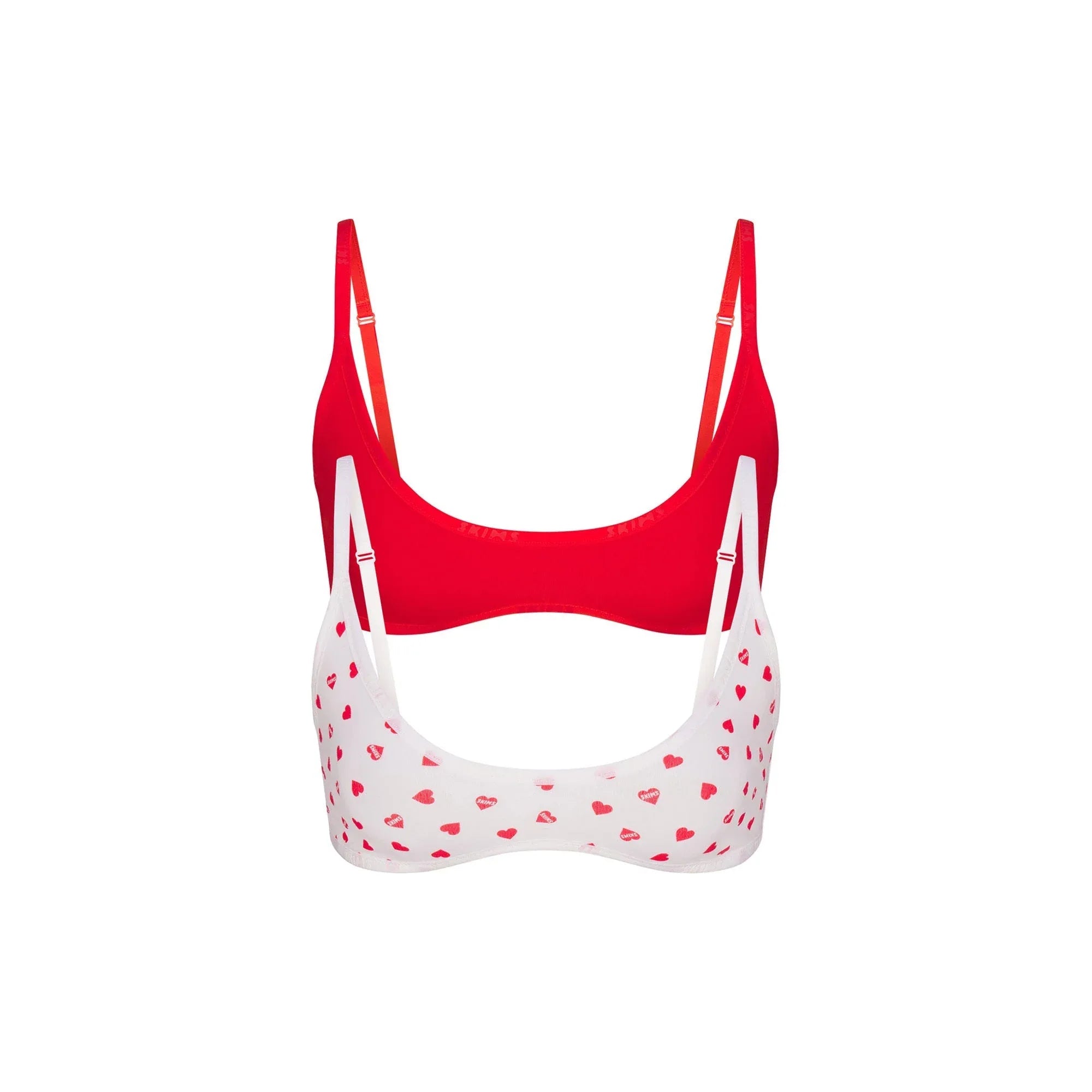 SKIMS COTTON LOGO SCOOP BRALETTE 2-PACK | RUBY AND RUBY HEART LOGO PRINT - SÜTYEN - My Suti