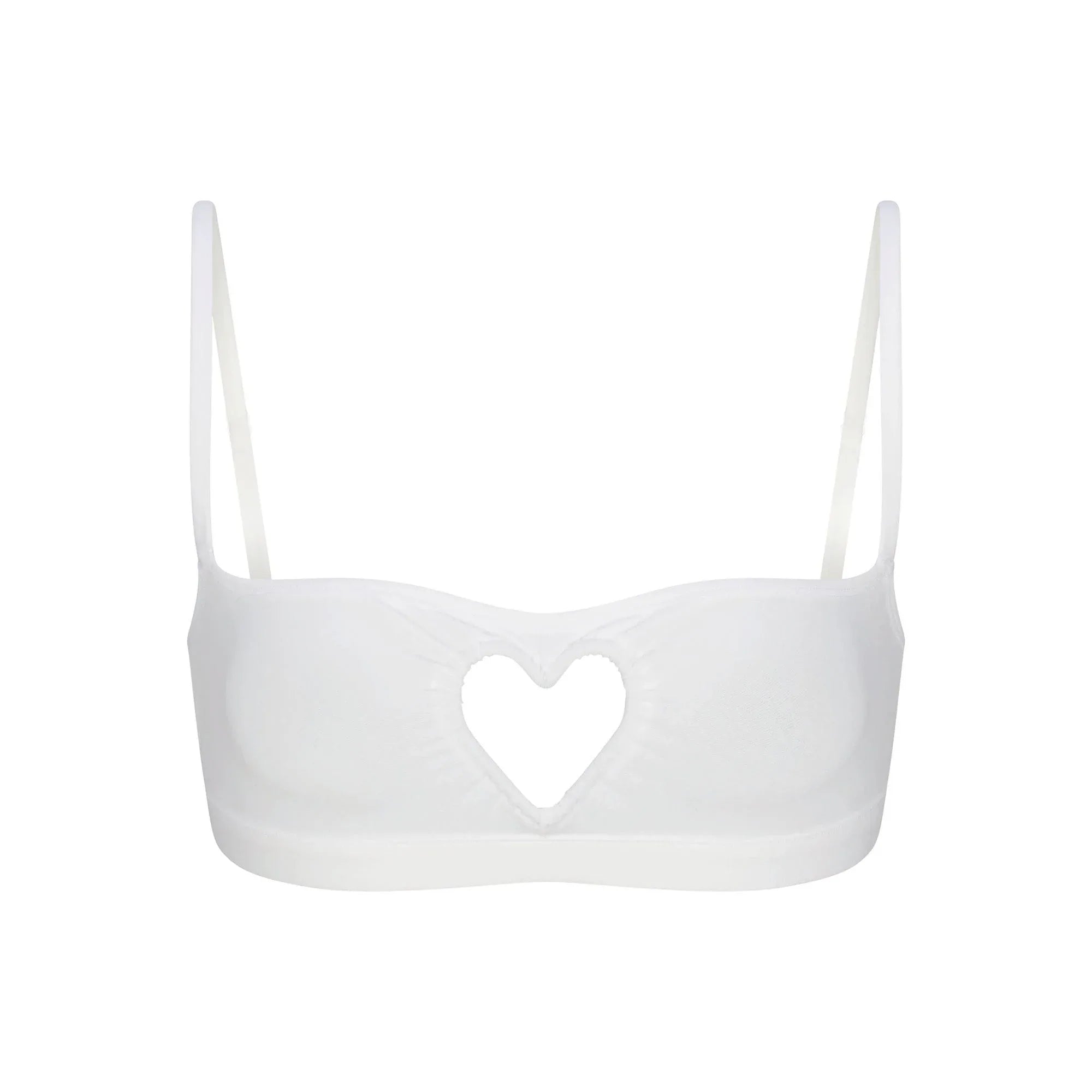 SKIMS COTTON JERSEY HEART SCOOP BRALETTE | SNOW - SÜTYEN - My Suti