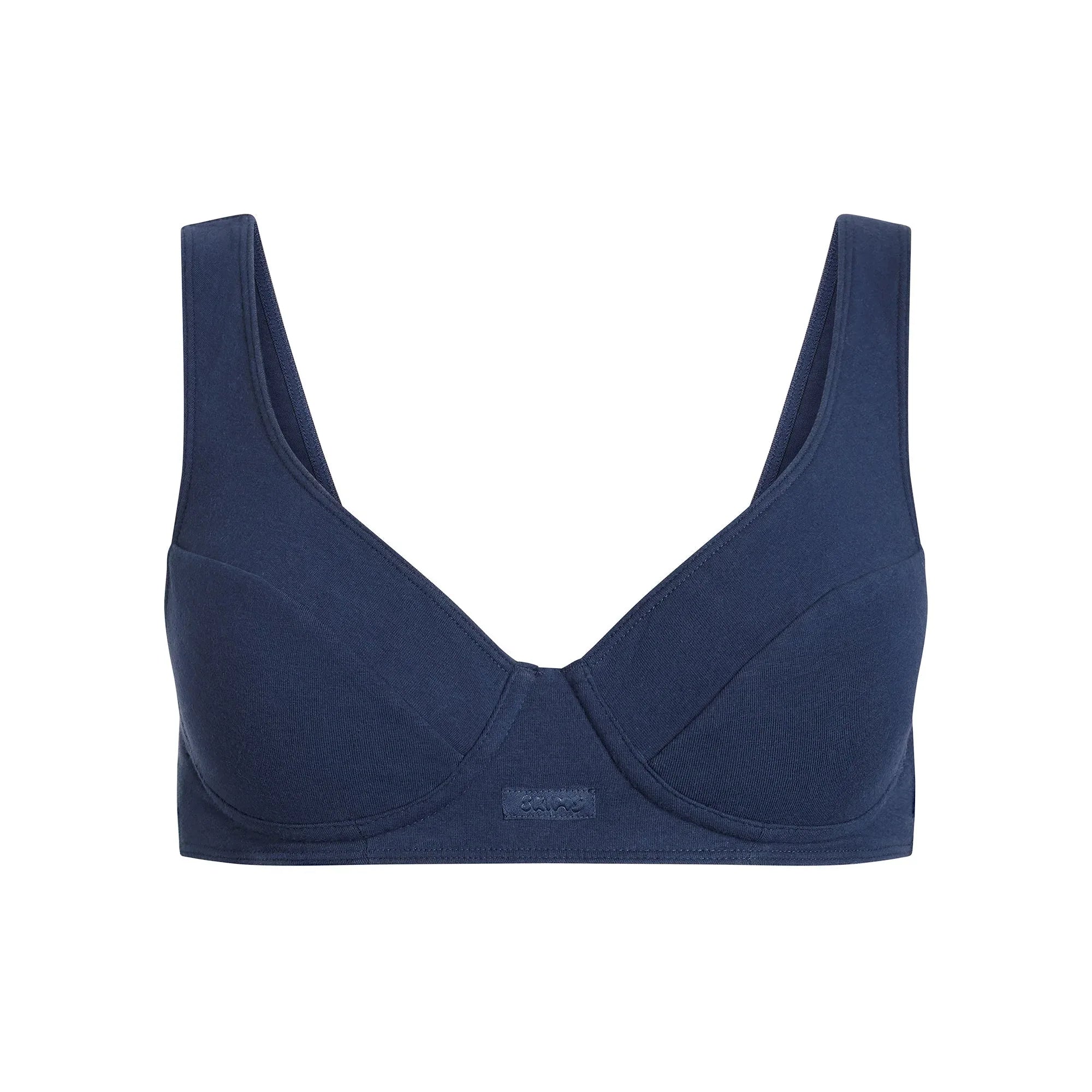 SKIMS COTTON JERSEY PLUNGE BRALETTE | NAVY - BRALETTE - My Suti