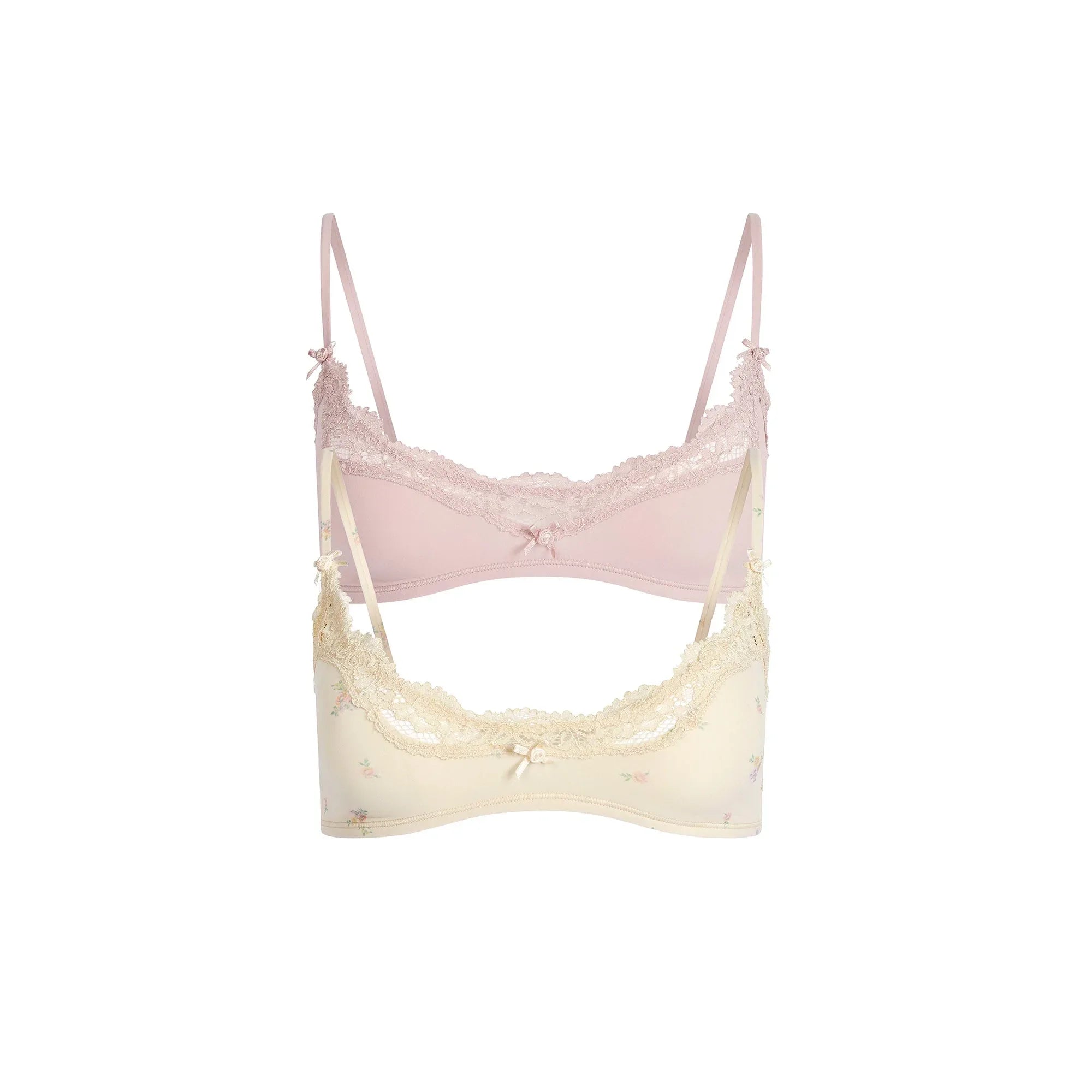 SKIMS FITS EVERYBODY LACE SCOOP BRALETTE 2-PACK | BOUQUET PRINT AND MORGANITE - SÜTYEN - My Suti