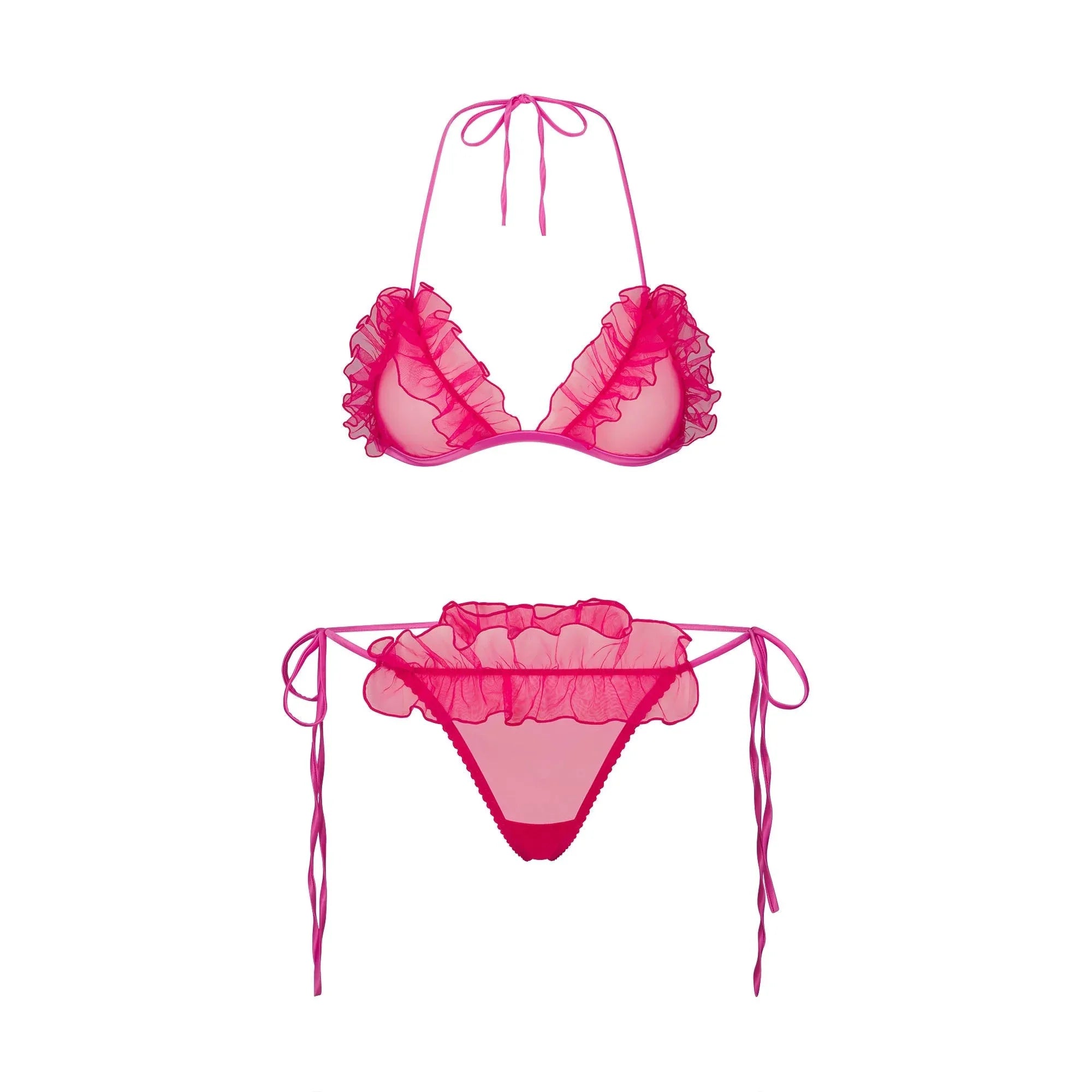 SKIMS EMBROIDERED TULLE TIE BRALETTE AND THONG SET | PUNCH - SÜTYEN - My Suti