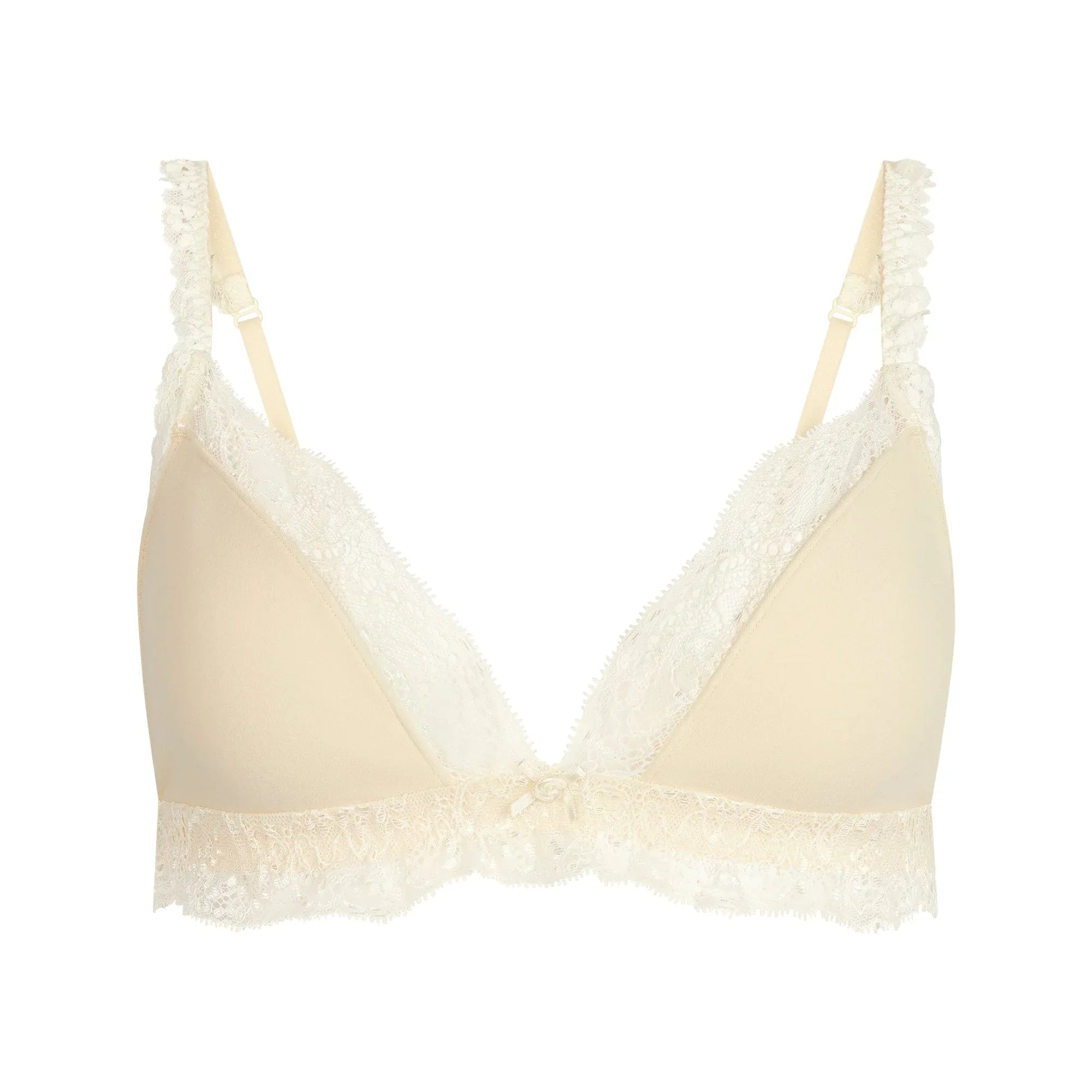 SKIMS COTTON JERSEY LACE TRIANGLE BRALETTE | BUTTER - SÜTYEN - My Suti