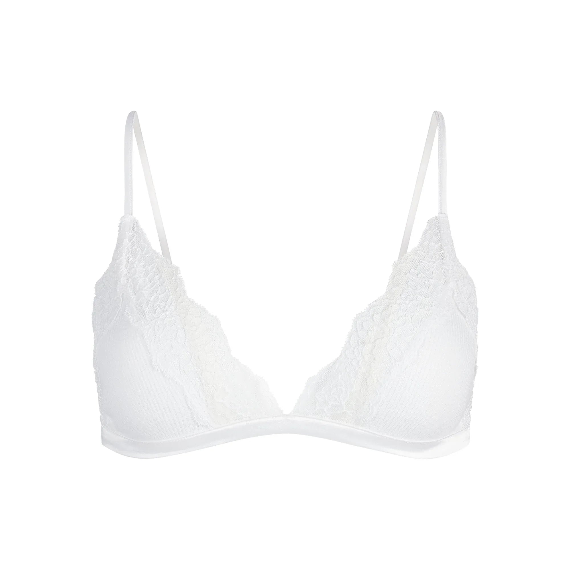 SKIMS SHEER COTTON LACE TRIANGLE BRALETTE | SNOW - SÜTYEN - My Suti
