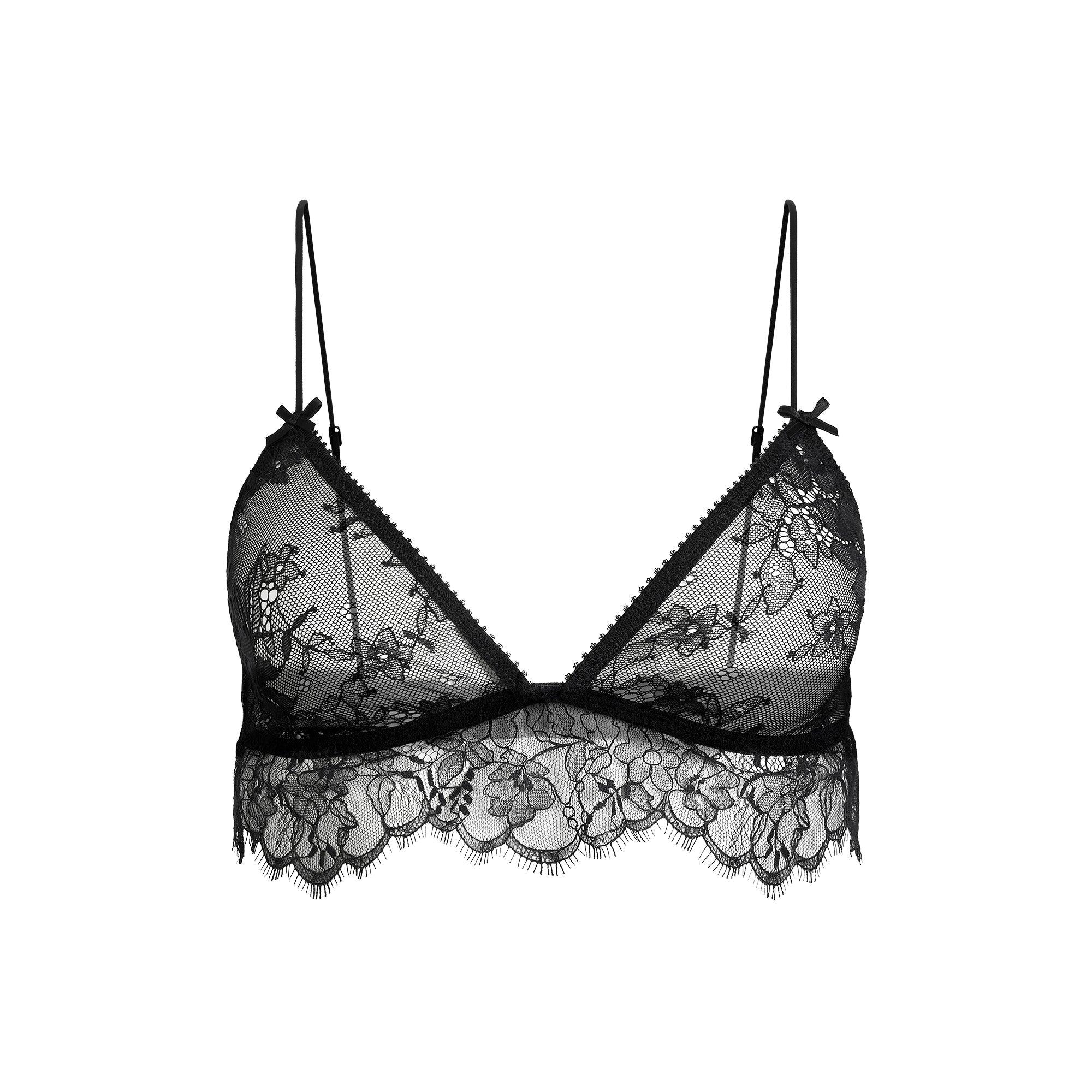 SKIMS ULTRA FINE LACE TRIANGLE BRALETTE | ONYX - SÜTYEN - My Suti