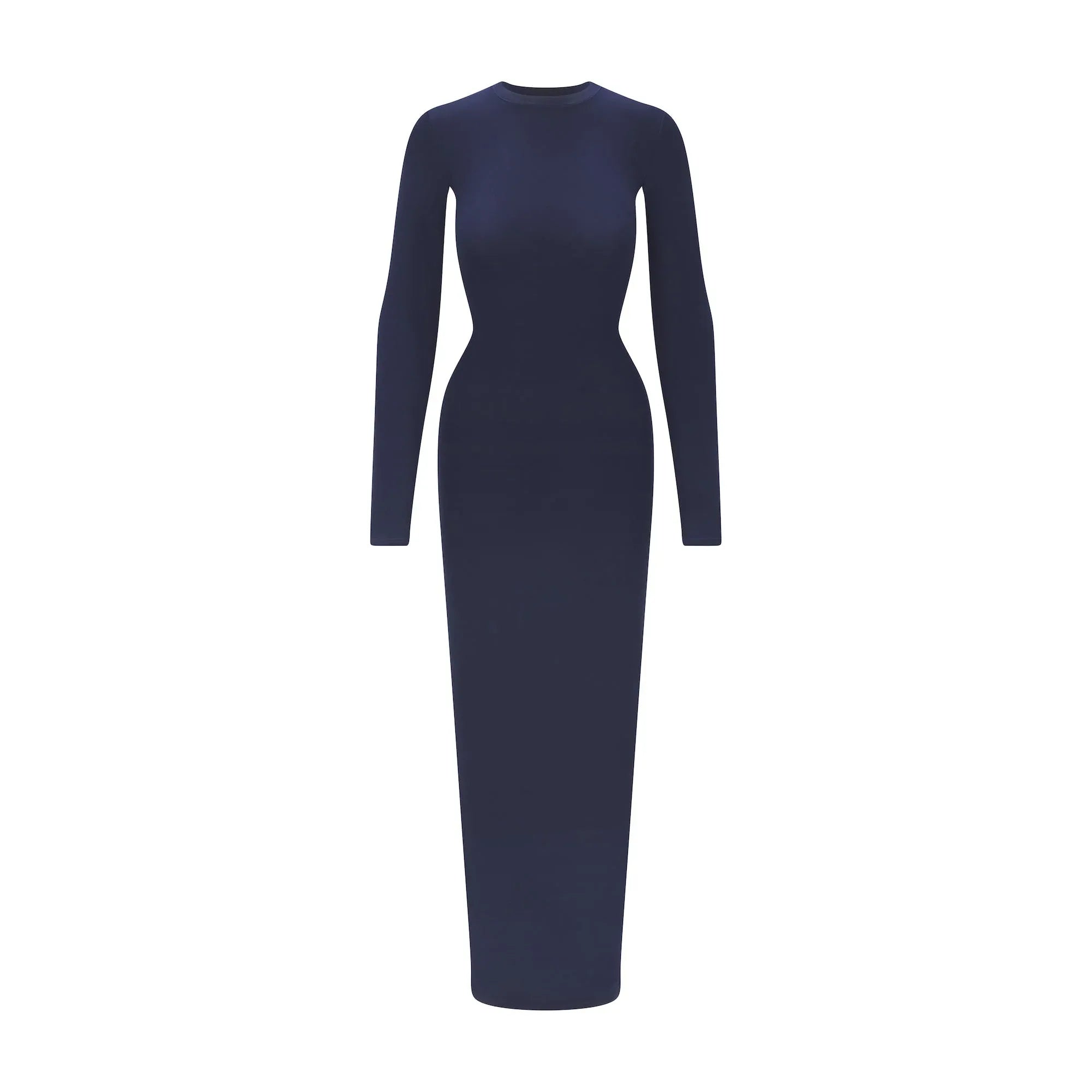 SKIMS FITS EVERYBODY CREW NECK LONG SLEEVE DRESS | NAVY - ELBİSE - My Suti