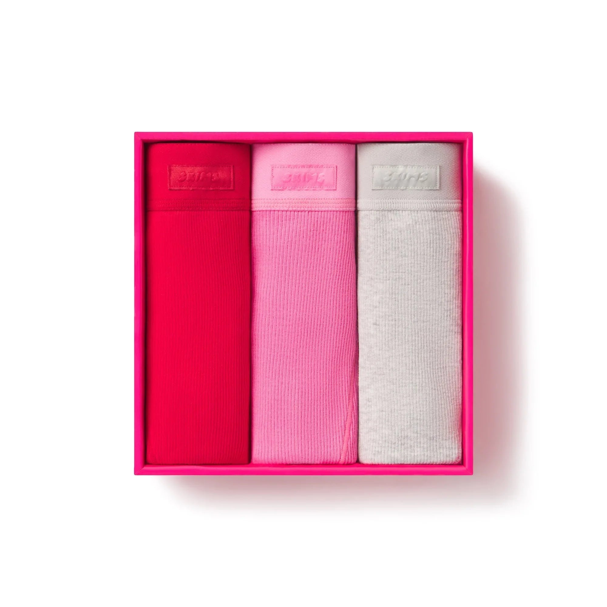 SKIMS COTTON RIB BOXER 3-PACK | SUGAR PINK MULTI - KUTU - My Suti