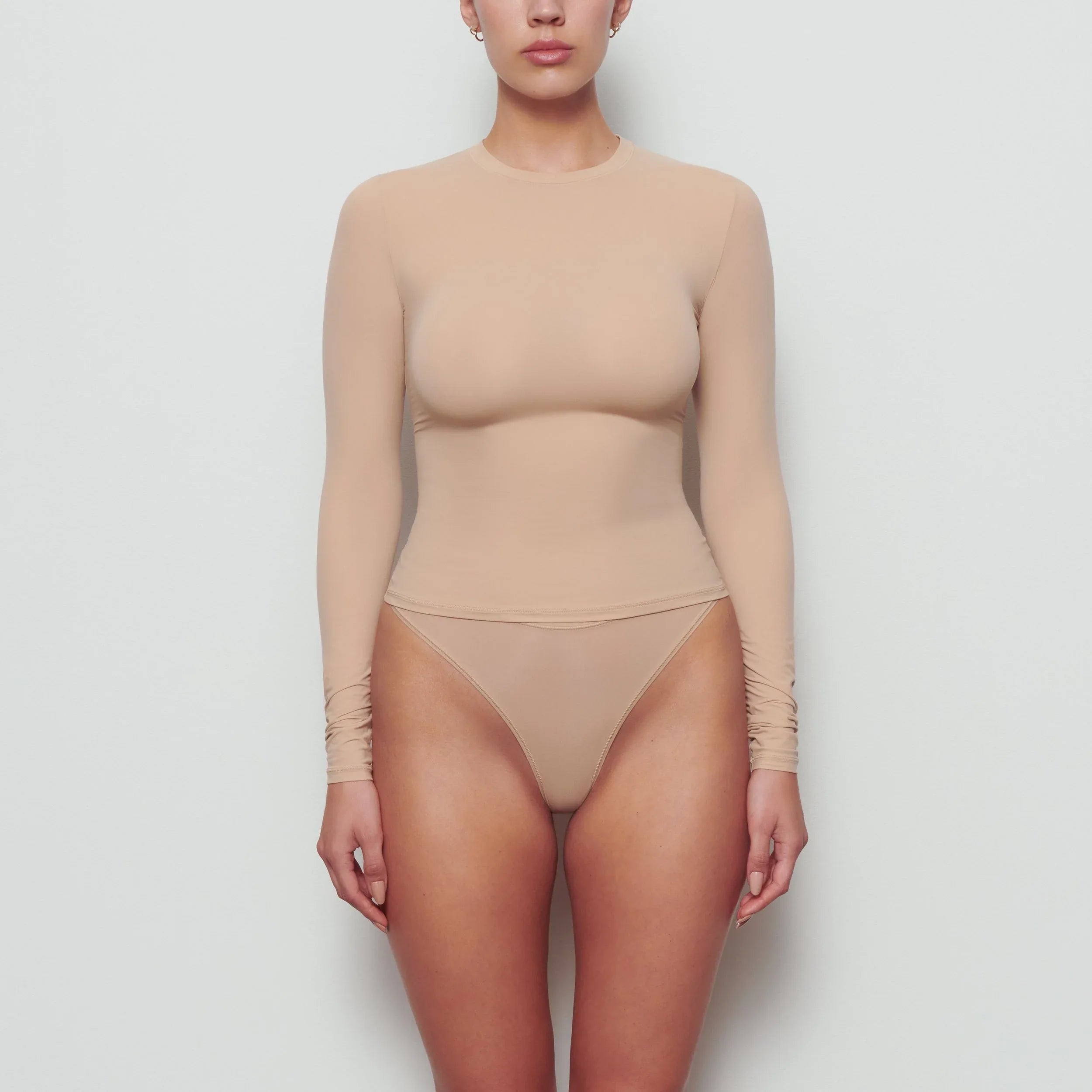 SKIMS FITS EVERYBODY LONG SLEEVE T-SHIRT | CLAY - TİŞÖRT - My Suti