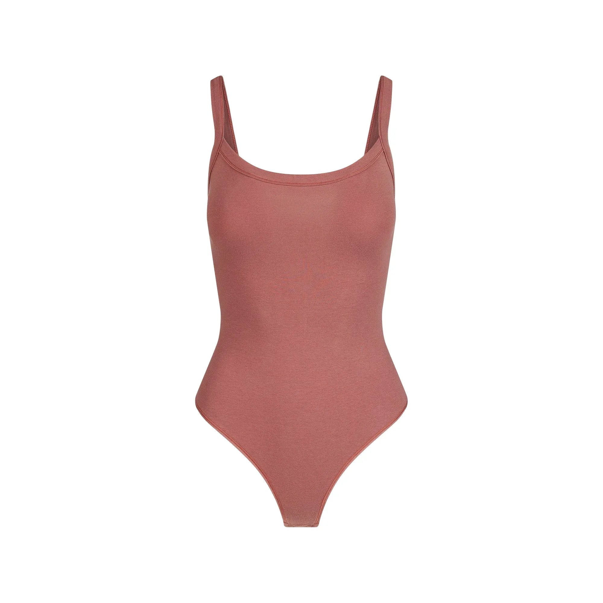 SKIMS COTTON JERSEY SCOOP NECK BODYSUIT | REDWOOD - BODY - My Suti